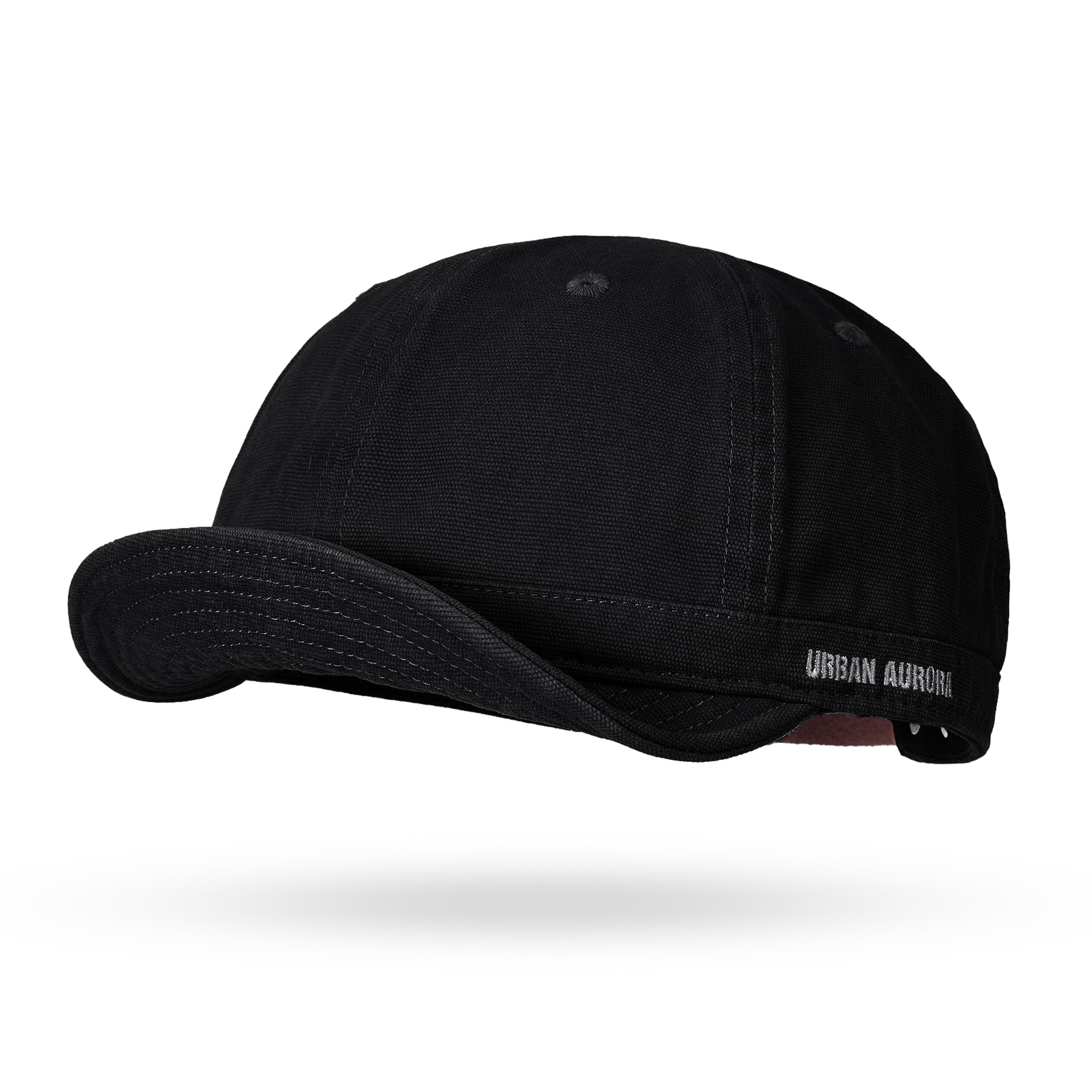 Short Brim Baseball Cap Low-Profile Dad Hat for Men Urban Streetwear