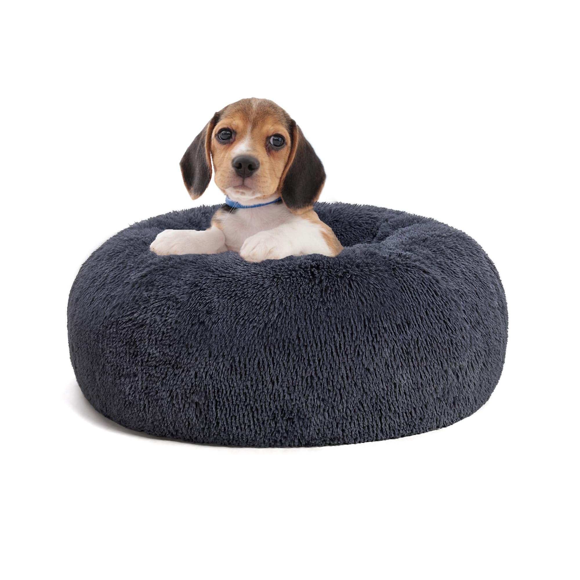 HMTOPE Orthopädisches Hundebett rund Hundekissen Hundesofa Katzenbett Donut Kuscheliges Hundekorb Waschbar