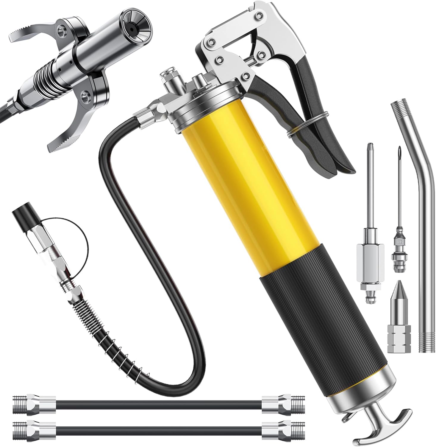 Fantictas Grease Gun Kit, 8000 PSI LeakProof Pistol Grip Grease Gun
