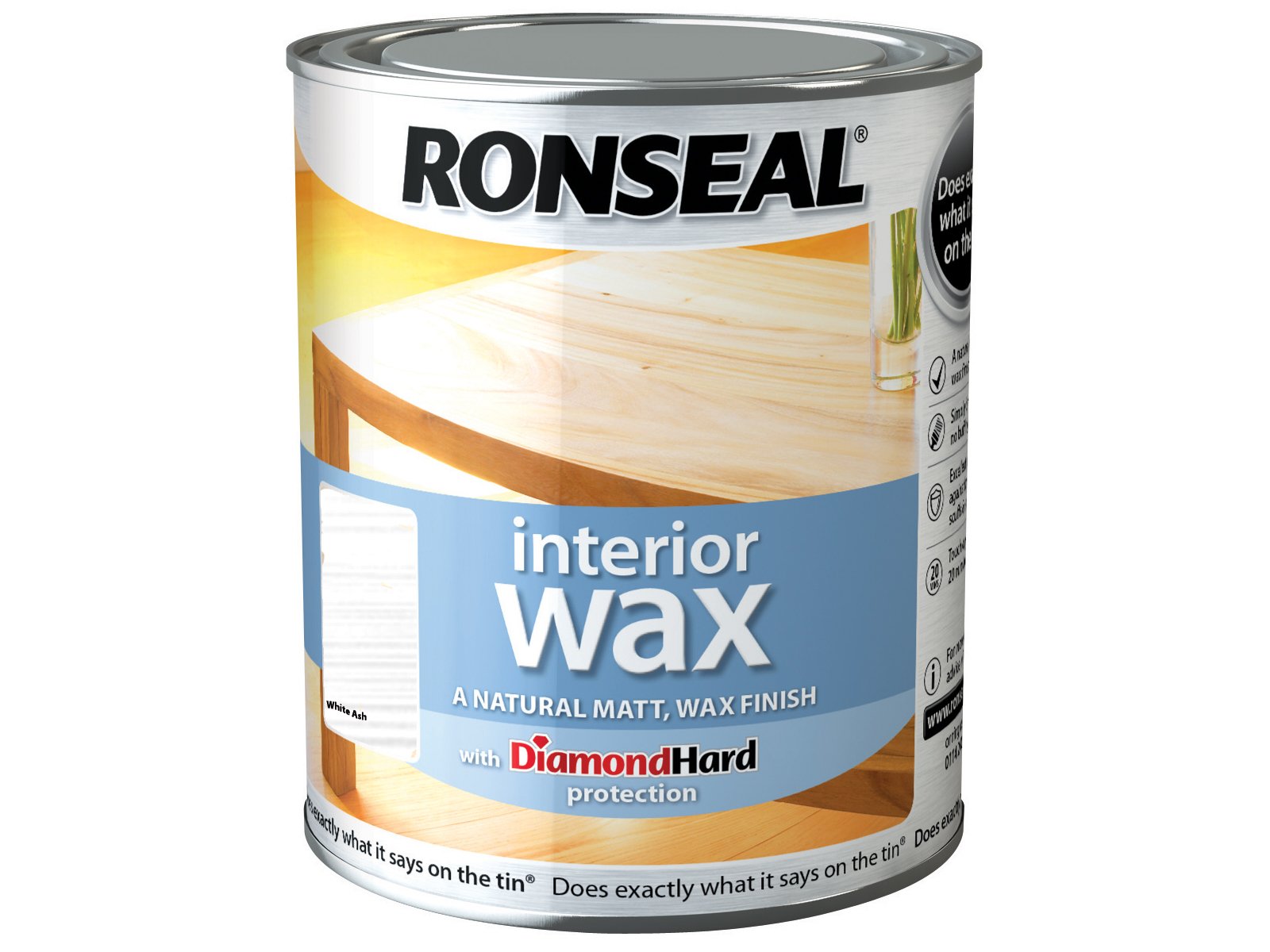 Ronseal IWWA750 750 ml Interior Wax - White Ash