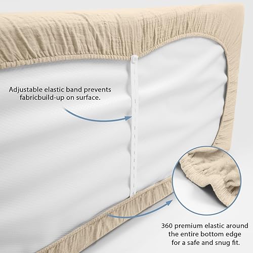 Miniatura 5 de VYPERX Sábanas de muselina Pack n Play  24 x 38 pulgadas, 100% algodón para mini cuna, aptas para Graco Pack n Play y otros colchones de 27 x 39