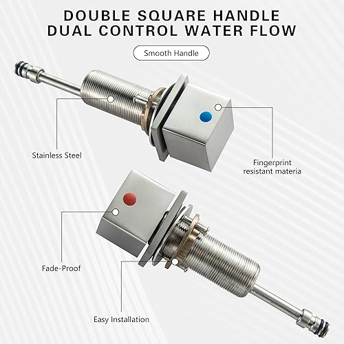Miniatura 5 de LIWEIKE Juego de grifos de bañera romana de montaje en cubierta, níquel cepillado con 2 manijas para grifo de bañera de cascada de 3 agujeros
