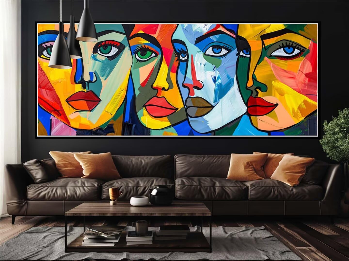 Dipingi con i Numeri Adulti Grandi Dimensioni 180 X 70 cm, Astratto Volto Dipingere con i Numeri Hobby Creativi Adulti, DIY Acrilici Paint by Numbers, Decora la casa Regalo, (Senza Cornice)-YH956