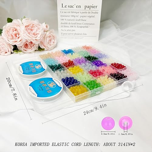 Miniatura 6 de HANGINTHERE El kit de fabricación de joyas de cuentas de cristal de 0.236 pulgadas contiene todos los materiales y herramientas necesarios para