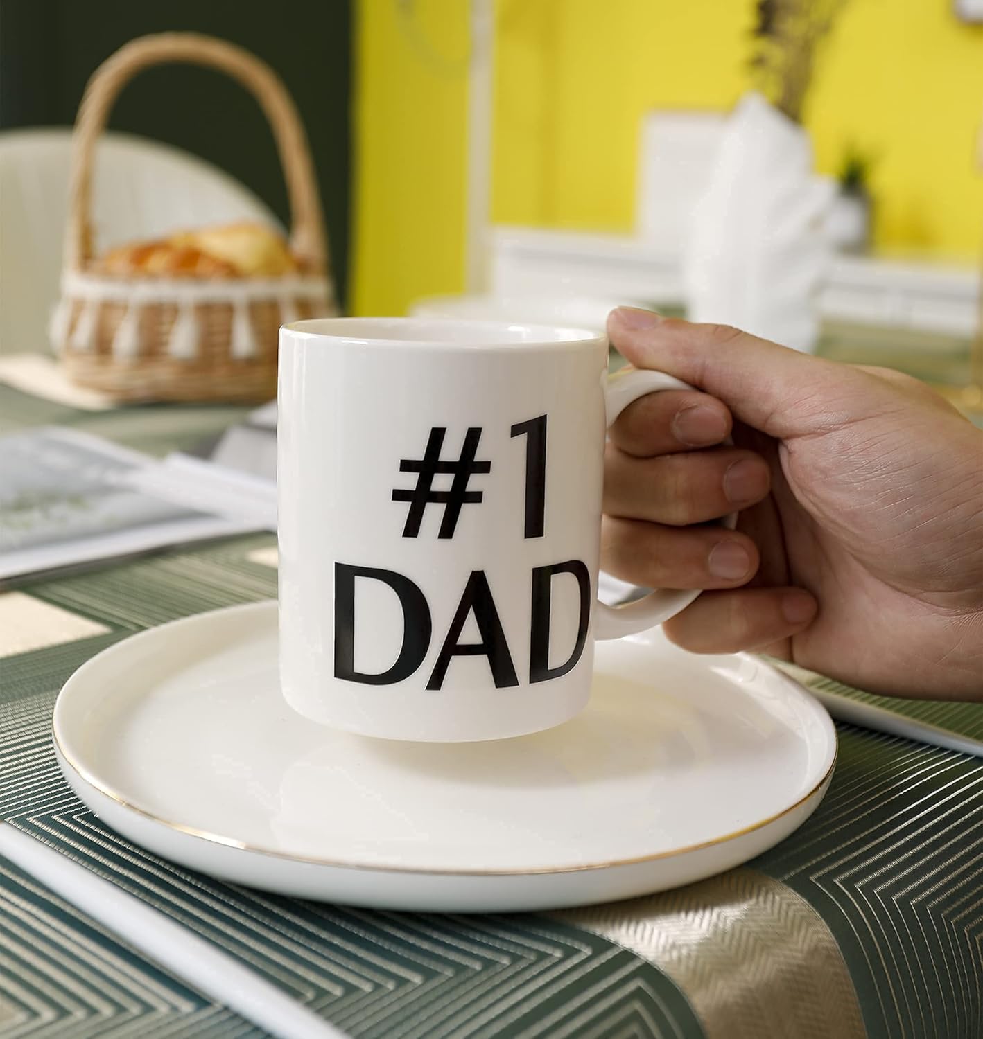 Zenply Best Dada Mug, Dad Coffee Mug, 11 oz, Funny Coffee Mugs Novelty, Dad Christmas Gifts for Father Birthday Presents for Dada Husband Grandpa From Daughter Son Wife, Printed on Both Sides - Image 4