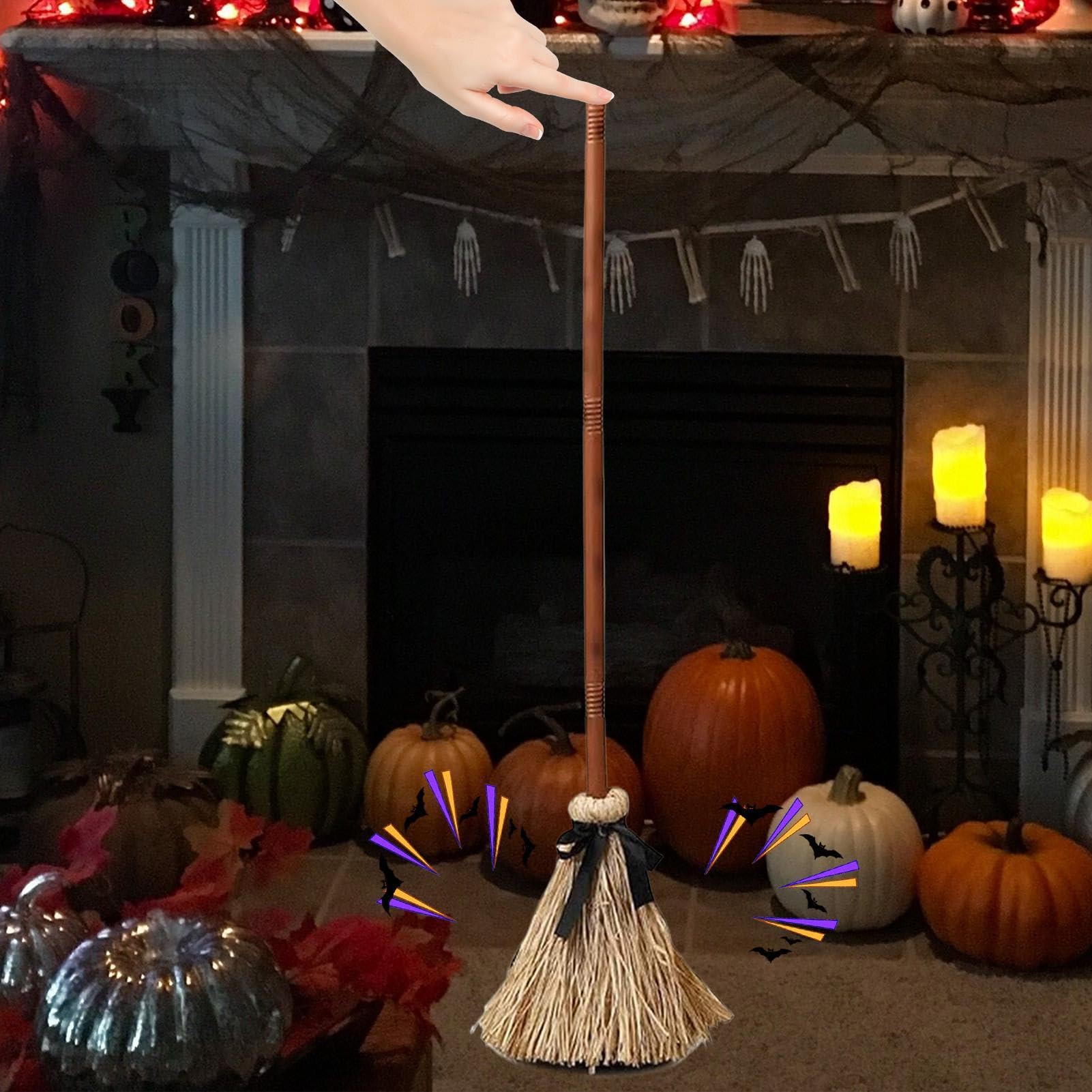 Halloween miotła czarownicy 110 cm wysokości, przerażające rekwizyty