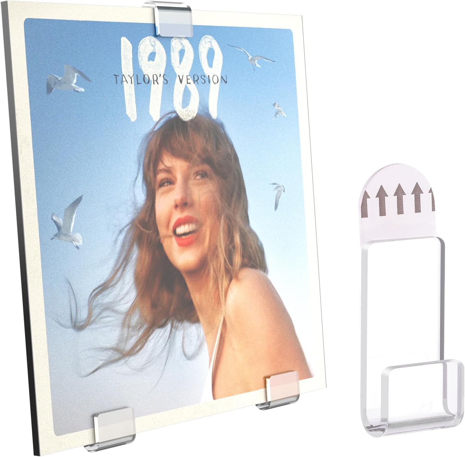 Clear Acrylic Vinyl Record Display, NO Drill Vinyl Record