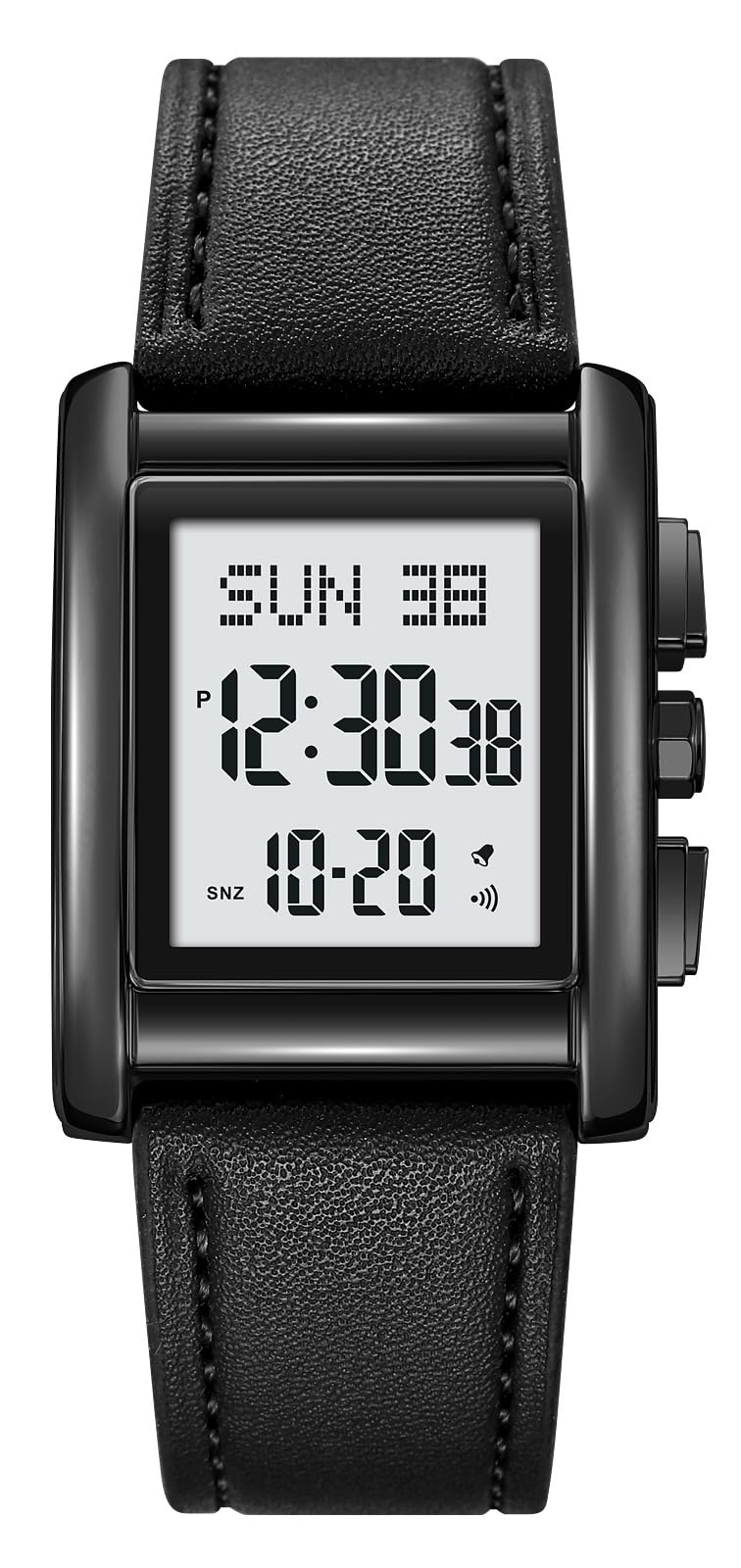 Gosasa Orologio sportivo casuale dell'acciaio inossidabile della vigilanza di Digital degli uomini | Orologi rettangolari impermeabili con display luminoso