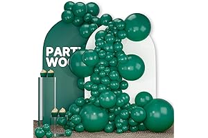 PartyWoo Forest Green Balloon Garland Decoration - 142 Pcs Dark Green Balloons