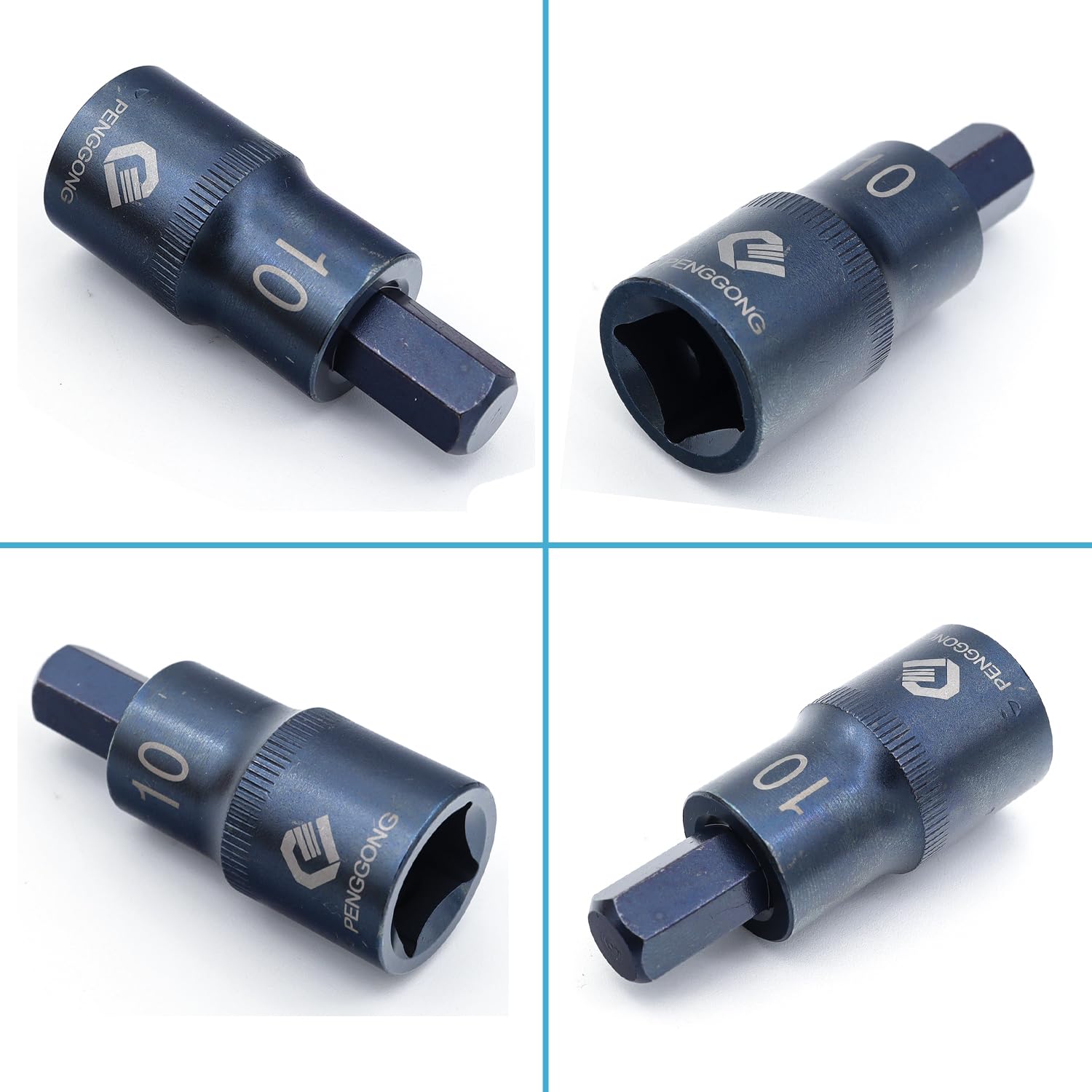 Juttzzei 1/2" Drive H10 Hex Bit Socket, 8mm Allen Key Square Socket, Premium S2 Steel H10 Hex Bit with 2" Length - Image 3