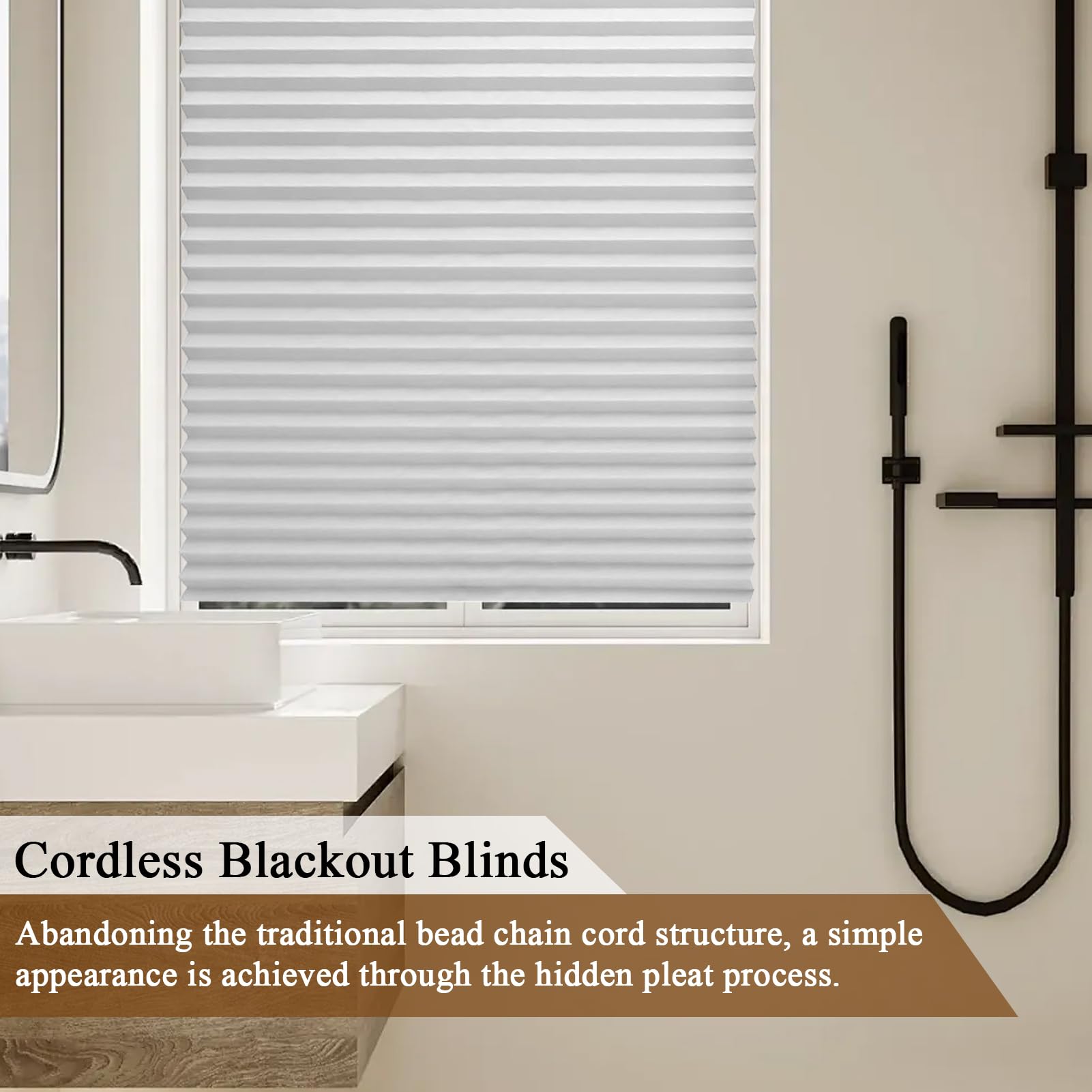 Cordless Window Coverings Shades, Sunshade Blocking Blinds, 23.62x70.87 Inches Portable Privacy Protection Window Blind, Ideal for Bedroom Kitchen Apartment Rv Vehicle Home