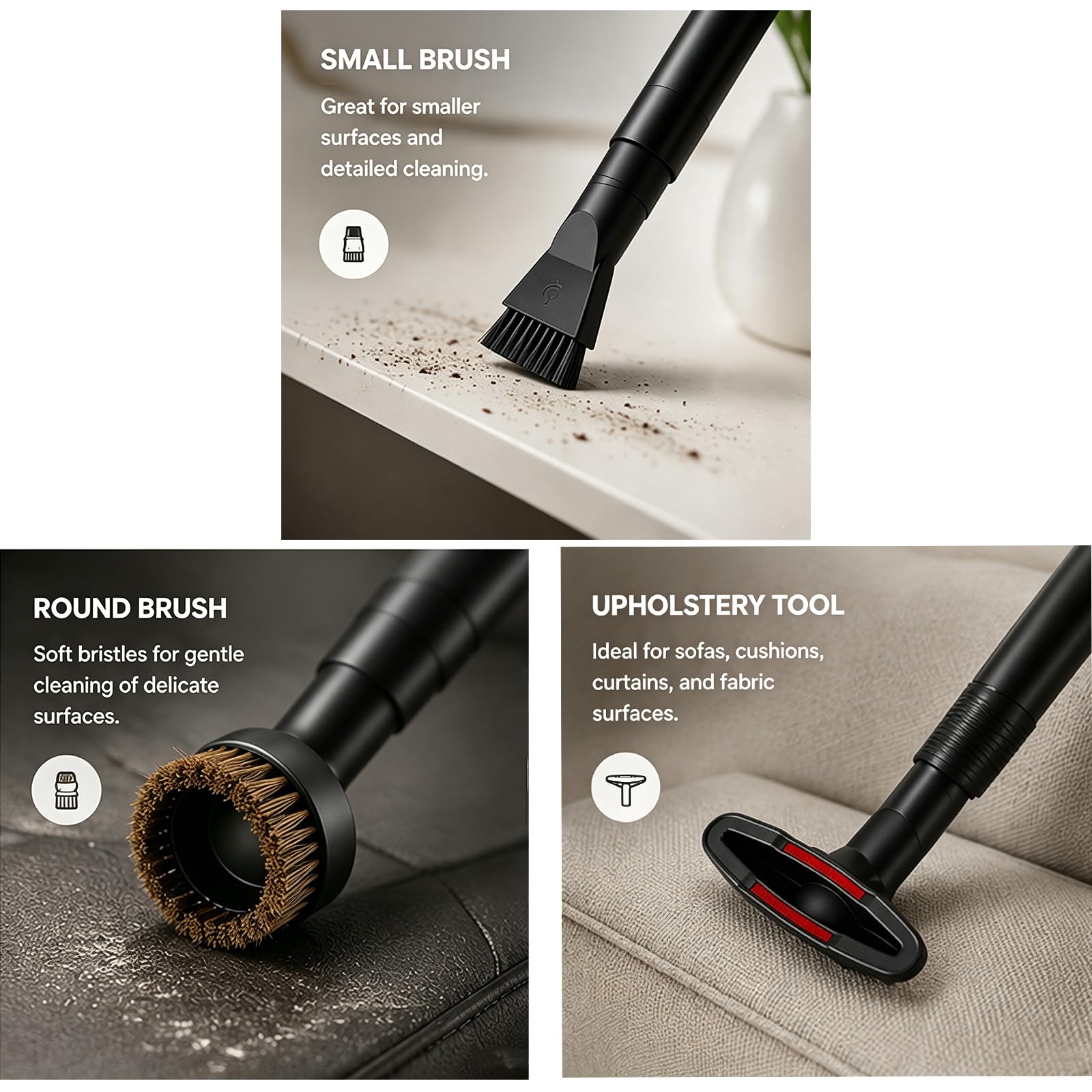 Kit di 9 accessori per aspirapolvere Gtech AirRam Platinum 2019-2025| Adattatore multi-formato | bocchetta a lancia, strumento per tappezzeria, crine di cavallo e spazzola larga | Pulizia