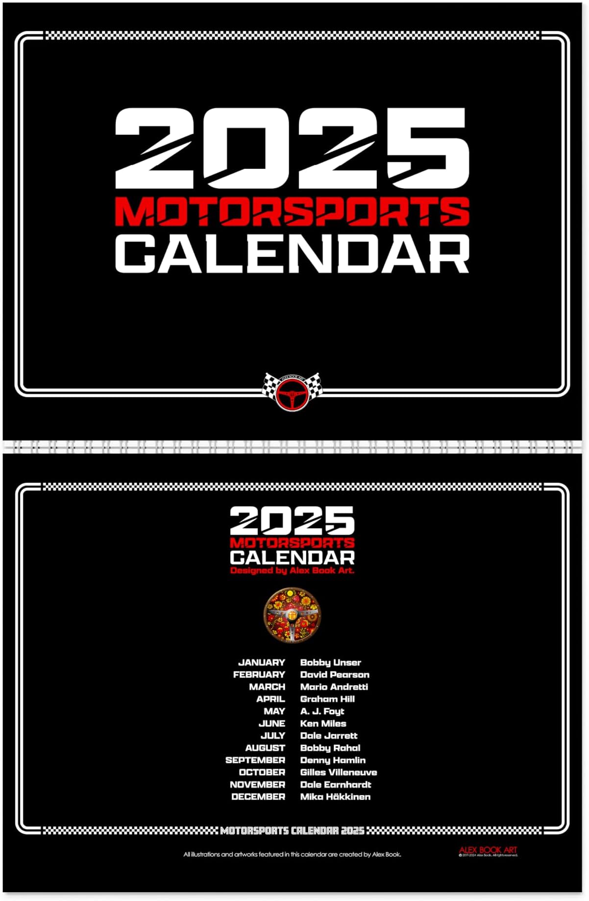 2025 Motorsports Wall Calendar Full Schedules for F1