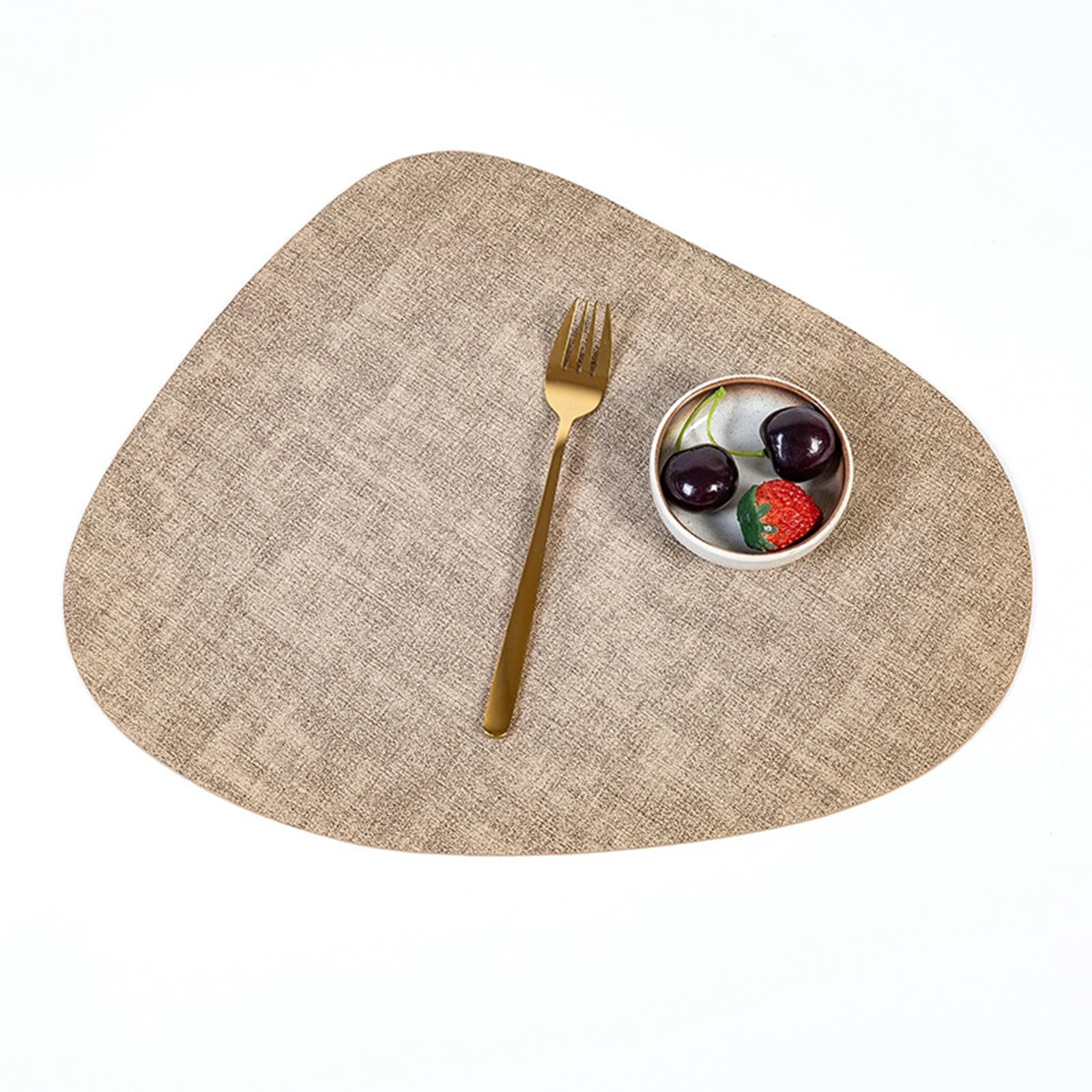KnSam Juego de 6 manteles individuales navideños de piel sintética, lavables, lisos, antideslizantes, para cocina, comedor, hotel, 42,5 x 34 cm