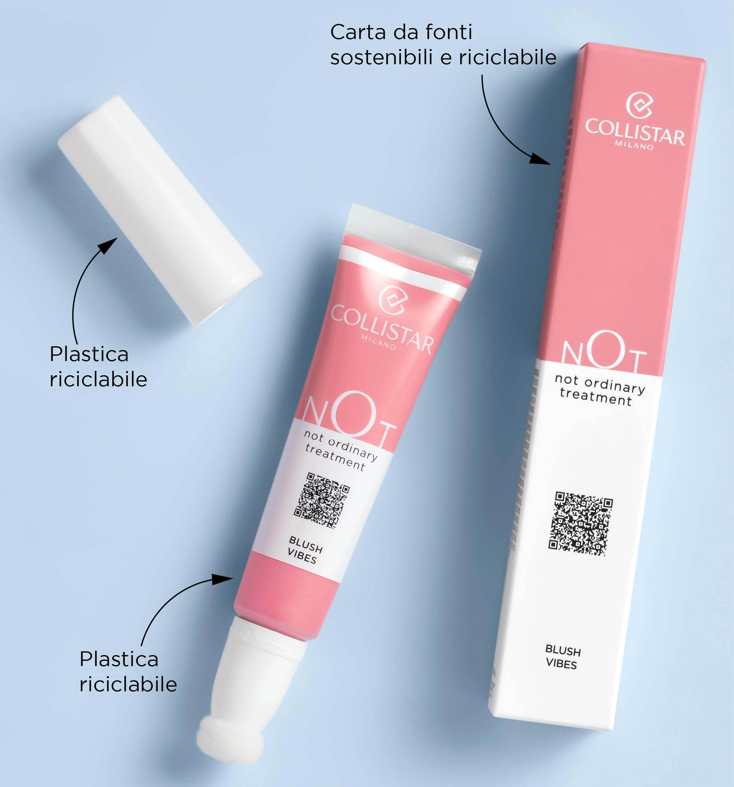 Collistar NOT Blush Vibes, Blush Liquido Multiuso, Idratante, Levigante, Applicatore Sponge, per Viso, Occhi, Labbra, con Acido Ialuronico, Finish Luminoso, Texture Leggera, n. 01 Pink Lemonade, 15 ml