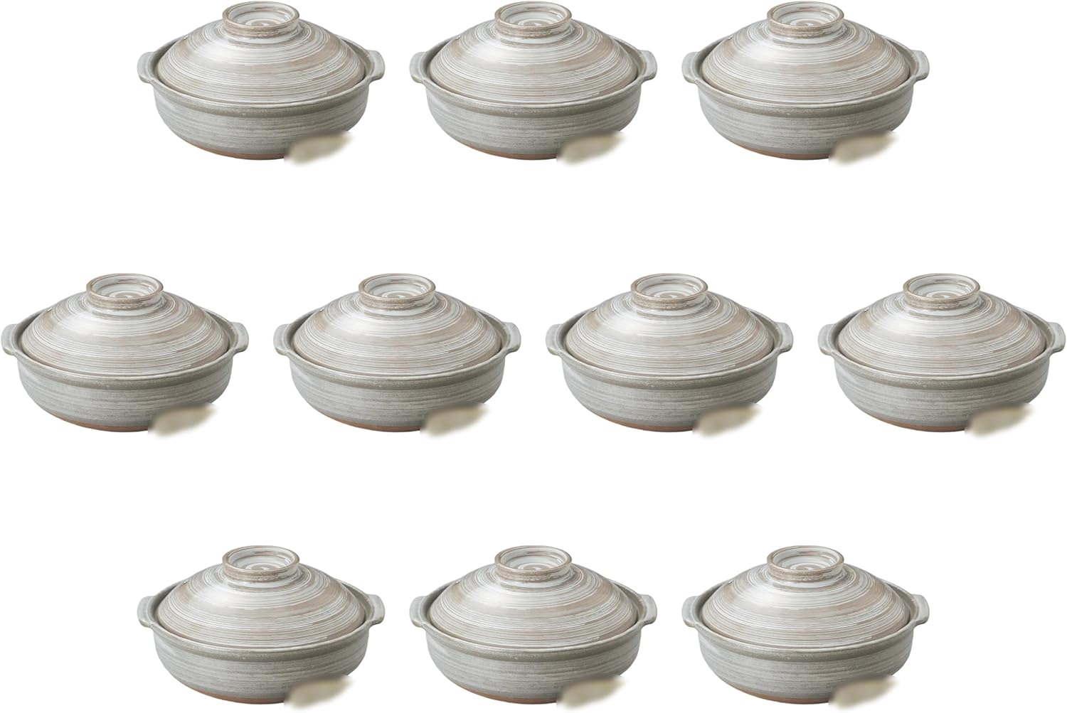 萬古焼】土鍋 1人用刷毛目 10セットグレー 萬古焼】土鍋 1人用刷毛目 10セットグレー