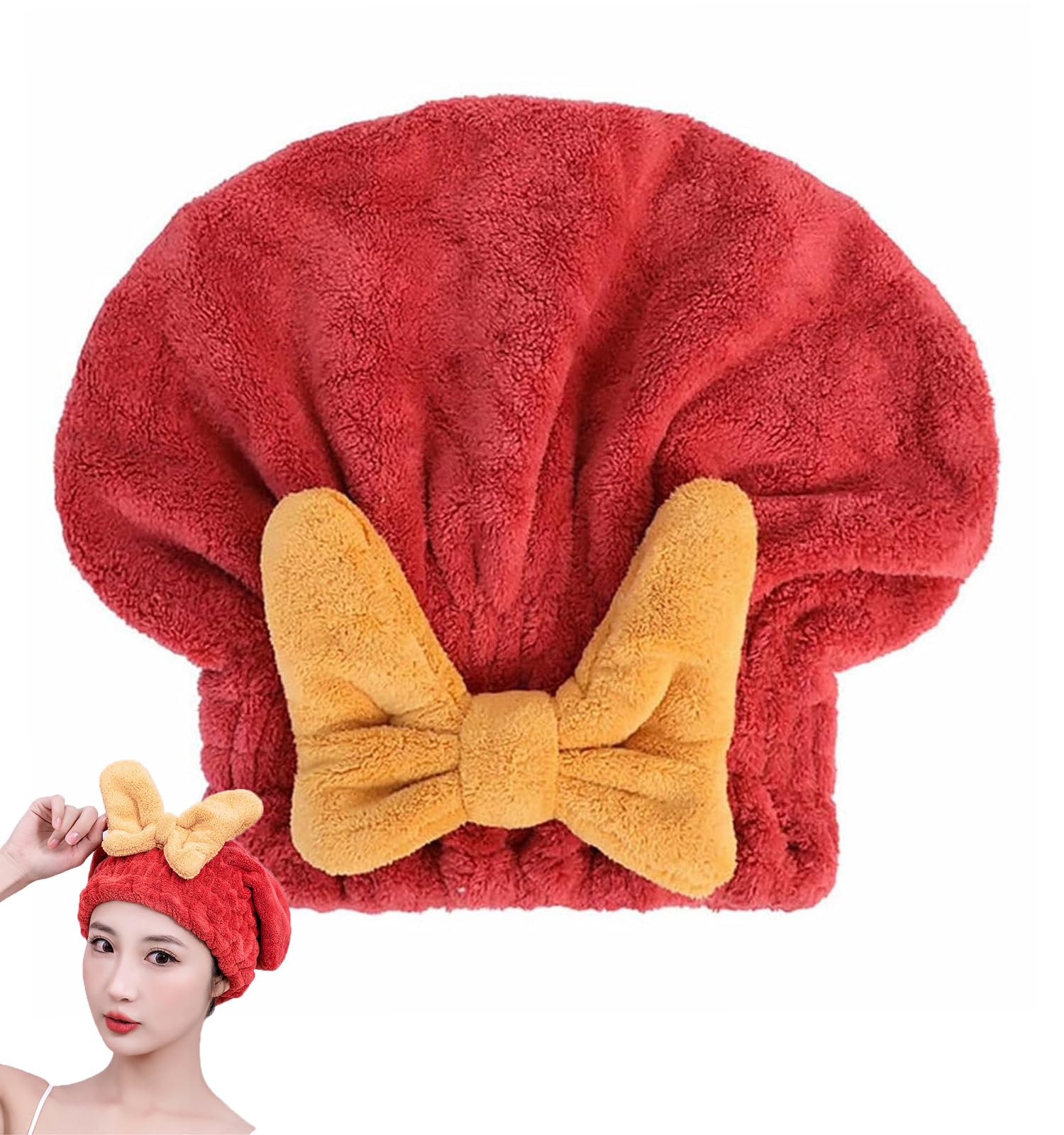 YUMINGUHC Mikrofaser-Haarturban – Super Saugfähig, Weich, Für Nasses Haar, 28 X 27 Cm, In 4 Farben