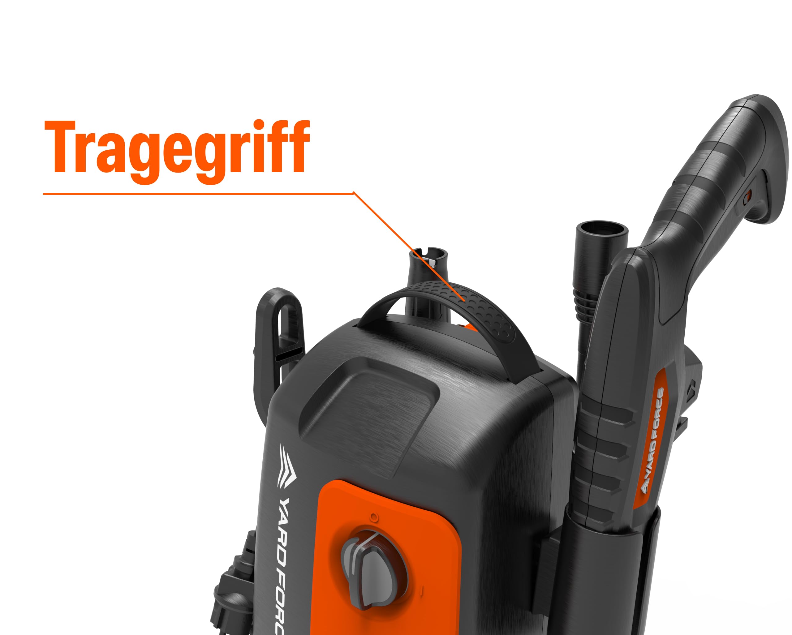 Yard Force EW U11B - Lavadora de Alta presión, 1600 W, presión de Trabajo máx. 120 Bar, Flujo de Agua de 400 l/h, Pistola de Alta presión, Boquilla Turbo, Manguera de presión de 3 m, Soporte para
