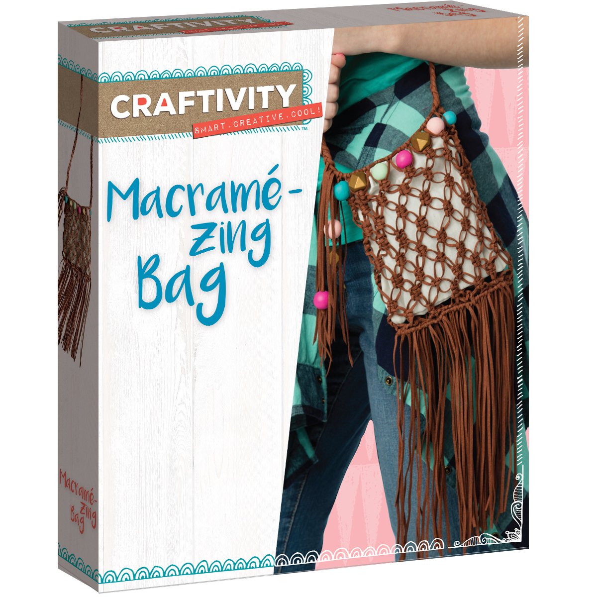 CRAFTIVITY Macramé-Zing Bag - Makes One Cross-Body Bag - Crafts for Teens