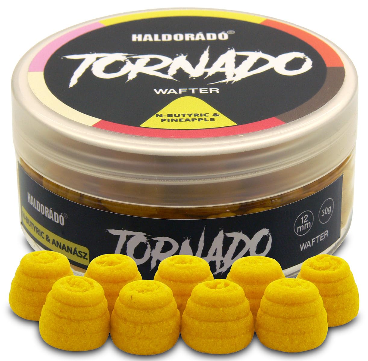 Haldorado Tornado Wafter Piña+N-Butyric 12mm, hookbait carpfishing, cebo flumino, cebo 100% bidegradable
