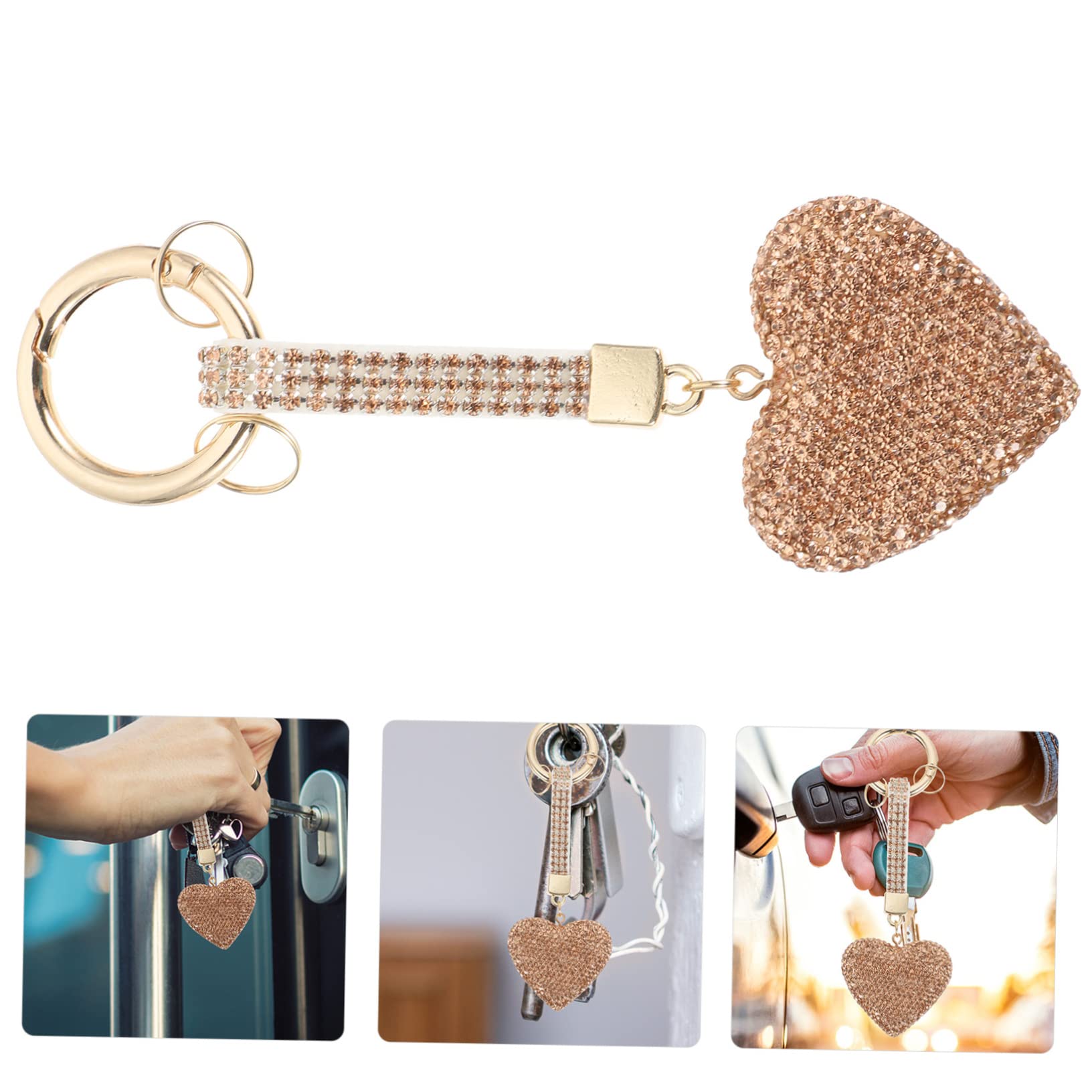 DECHOUS 5stücke Keyring Schlüsselanhänger Mit -herz Für Und Mädchen Glitzernde Dekoration Für Handtaschen Und Autoschlüssel Für Geburtstage Und Feiertage