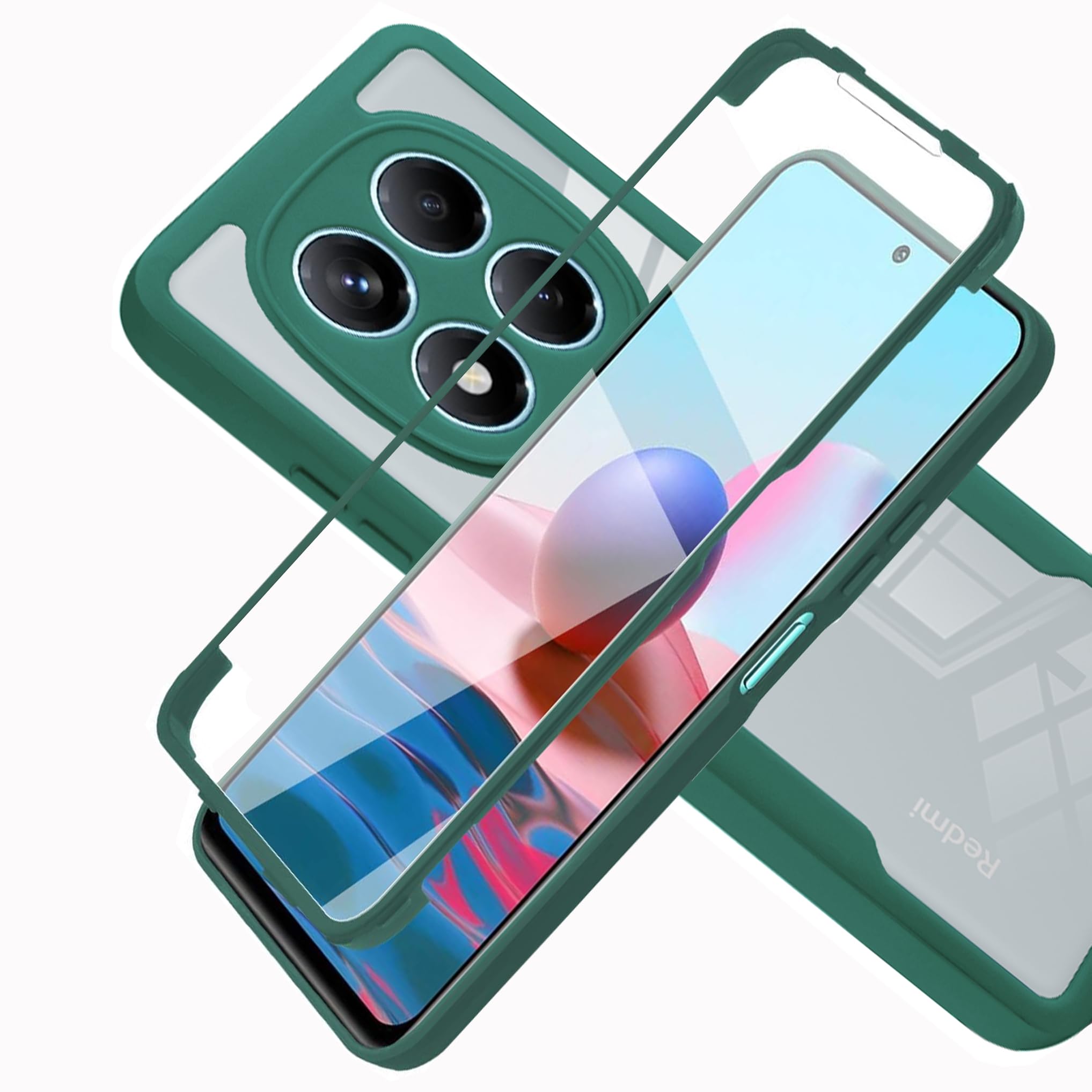 Cover per Realme GT Neo 3, Custodia 2in1 Dual Layer Ibrida Morbido TPU 360° Full Body Protettiva Bumper, Rigida Plastica Armor Antiurto Protettiva Cover per Realme GT Neo 3, Nero