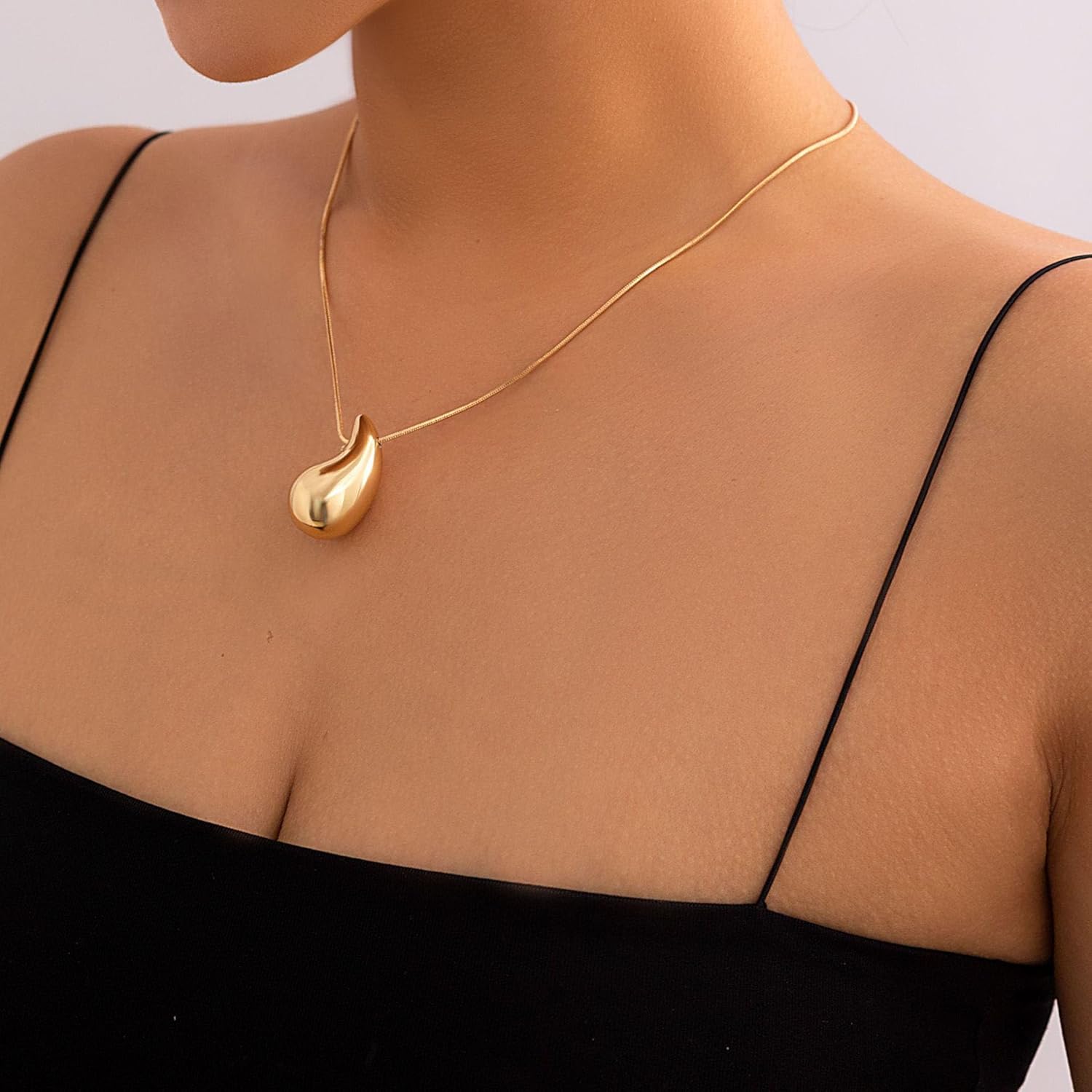 Gold Tear Drop Necklace For Women Dainty 14k Gold Pendant Necklace Jewelry Gifts for Birthday Parties - Image 2