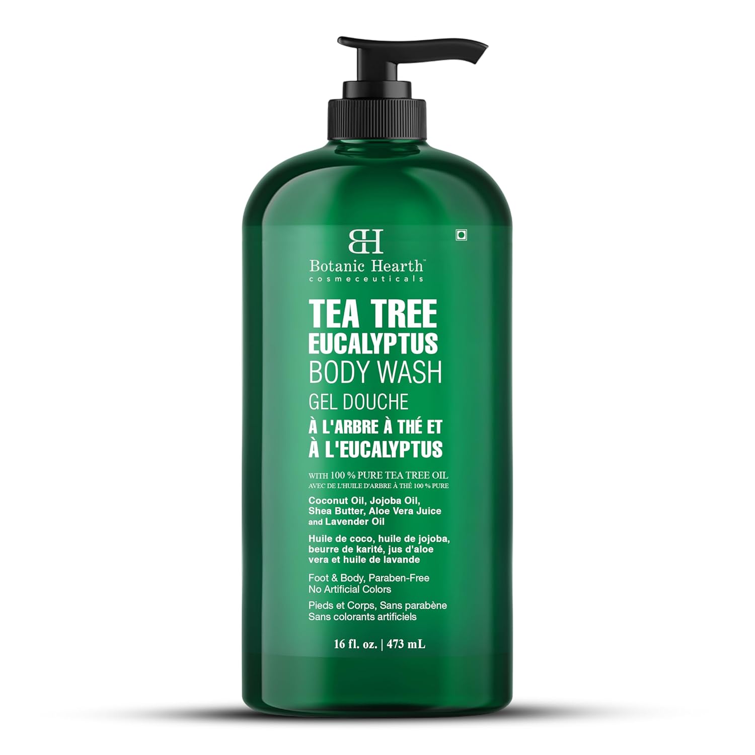 Botanic Hearth Eucalyptus & Tea Tree Body Wash – 16 fl oz – Helps Soothe Skin, Refreshing and Invigorating, Cleansing Shower Gel for Men and Women – Sulfate Free, Paraben Free