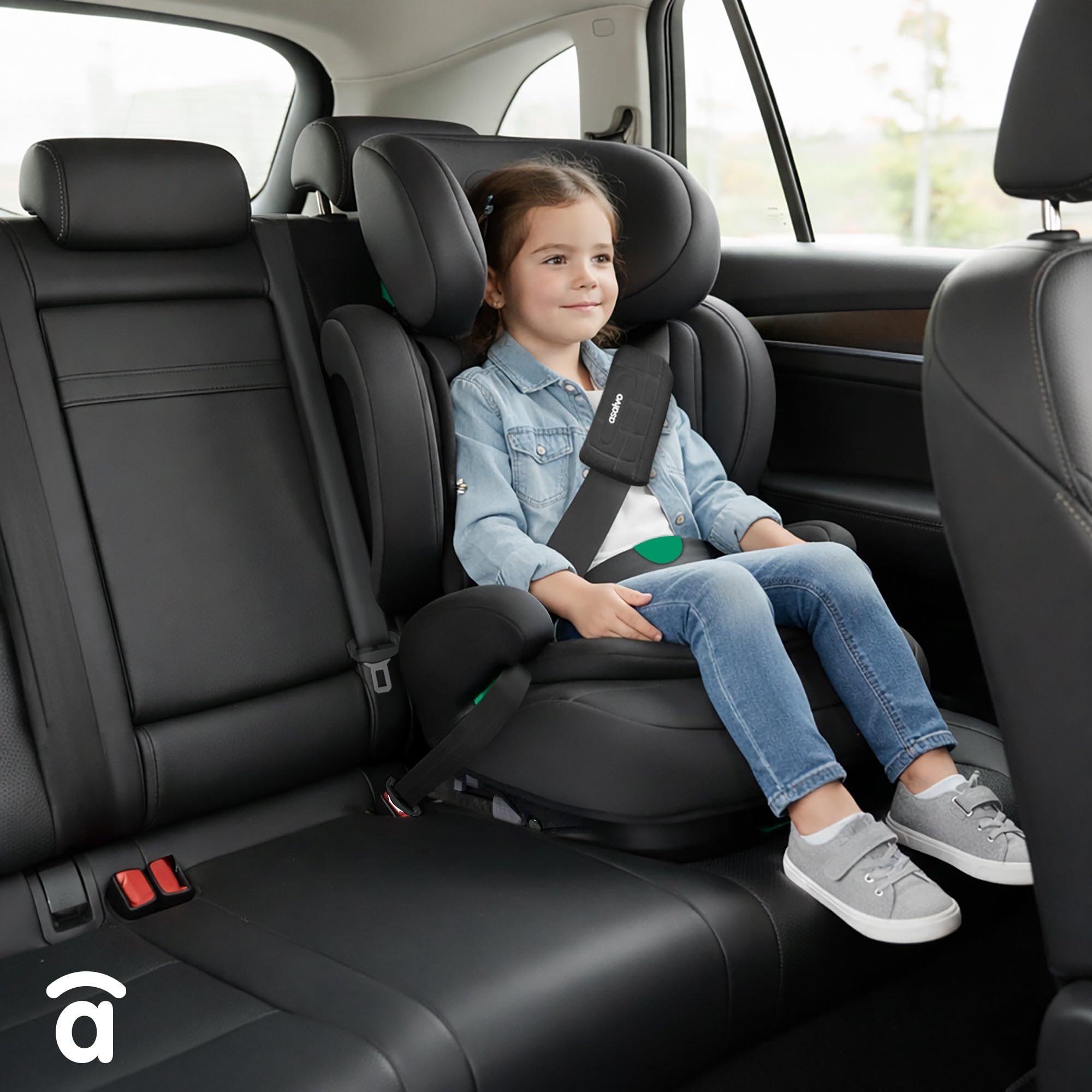 Silla de coche i-Size Isofix 100-150 cm, Homologada ECE R129, protección lateral y cervical, reposacabezas 21 cm, respaldo plegable, alas abatibles, Poe Fix Gris Asalvo