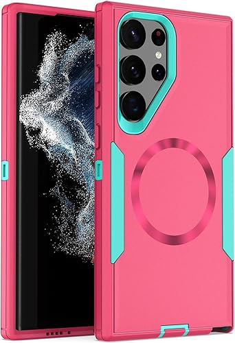 Showdd Funda magnética diseñada para Samsung Galaxy S23 Ultra, protección contra caídas resistente, compatible con MagSafe, a prueba de polvo, no se