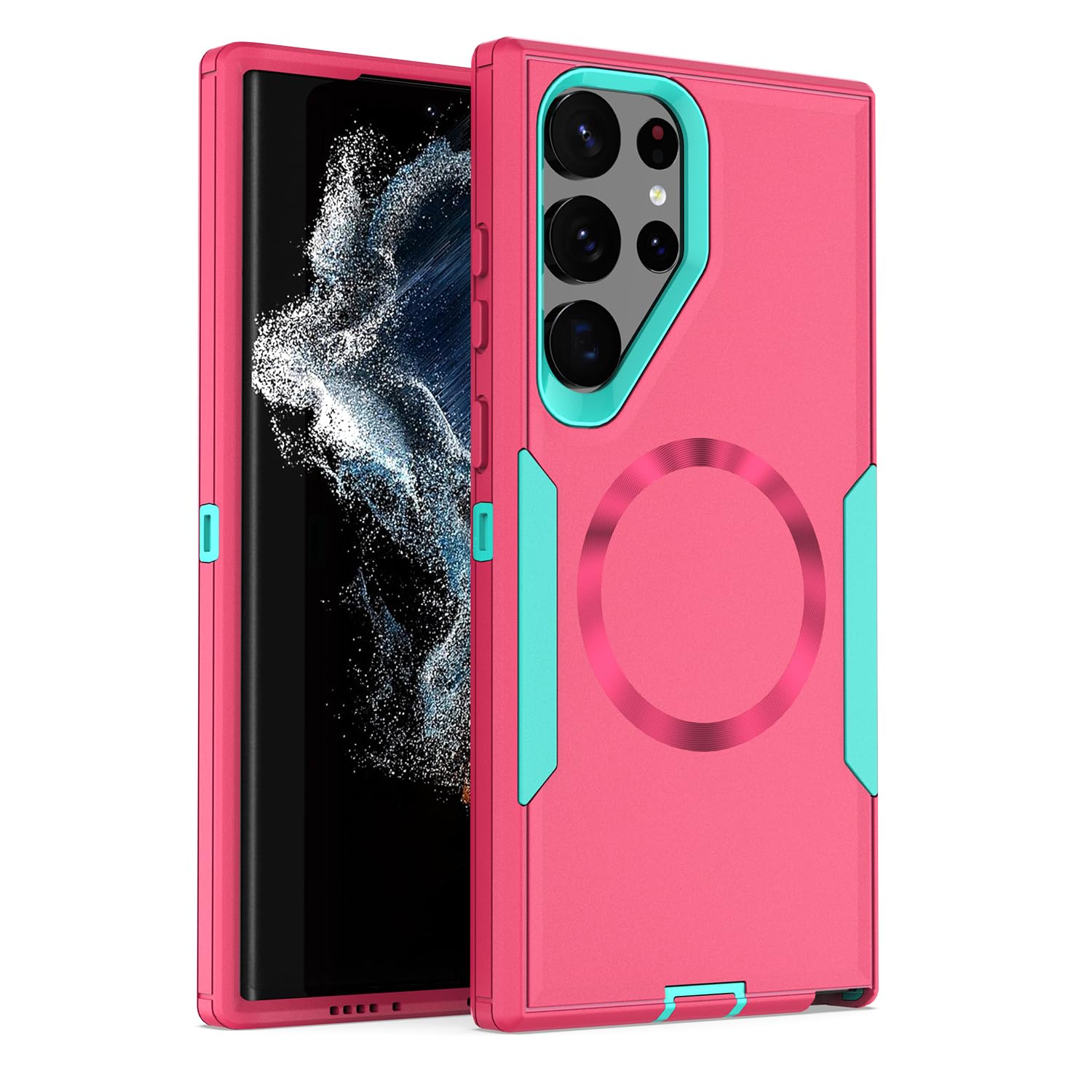 showdd Designed for Samsung Galaxy S25 Ultra Case,Rose Blue | Magnetic,Drop Protection,Double Layer,Protection,Compatible with MagSafe,Dustproof,No