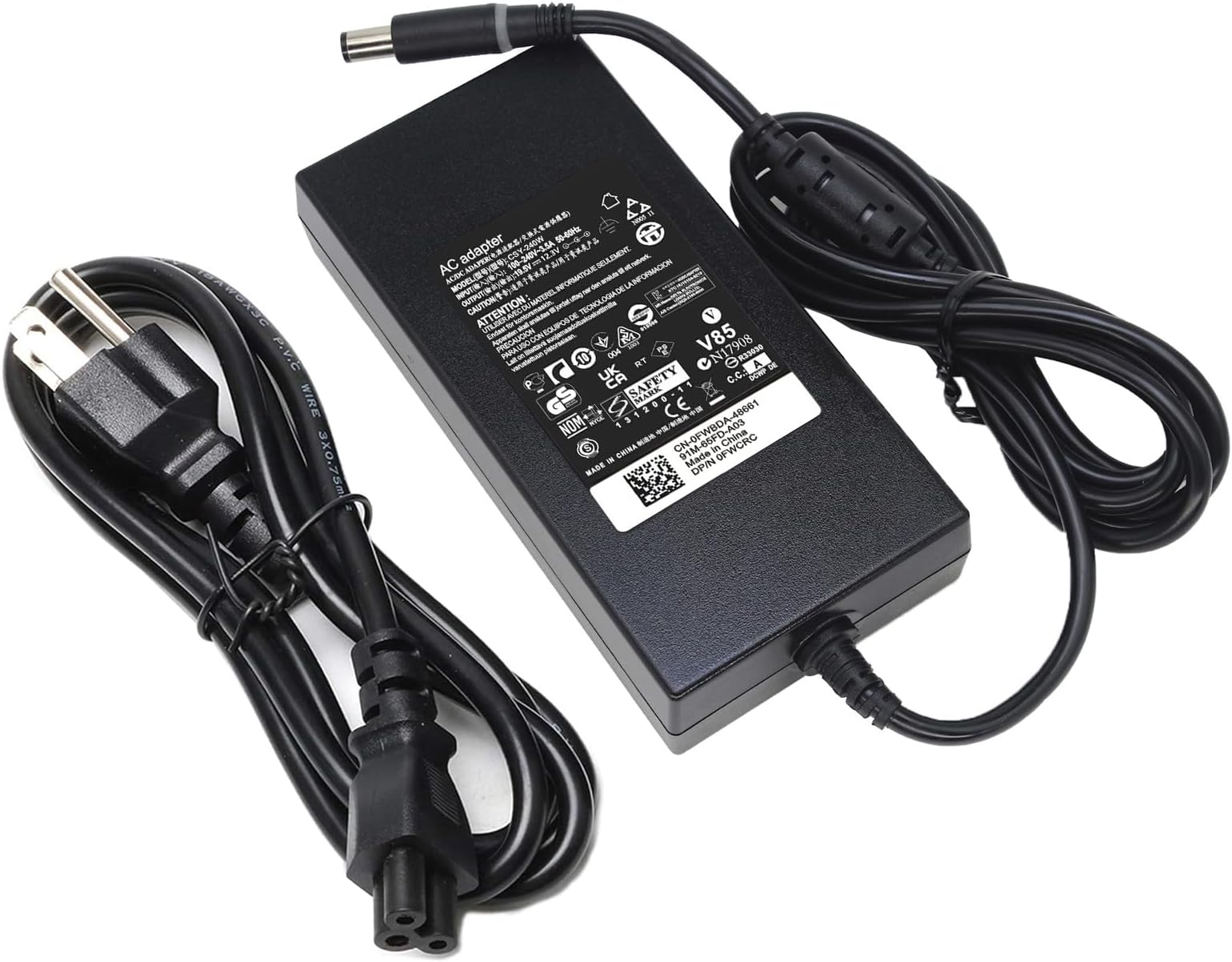 DECSZDY 240W 19.5V 12.3A Laptop Charger for Dell Alienware M15 M17 R1-R5 M17X M18X Area-51m R2 G5 G7, Precision M6800-M6700, J211H