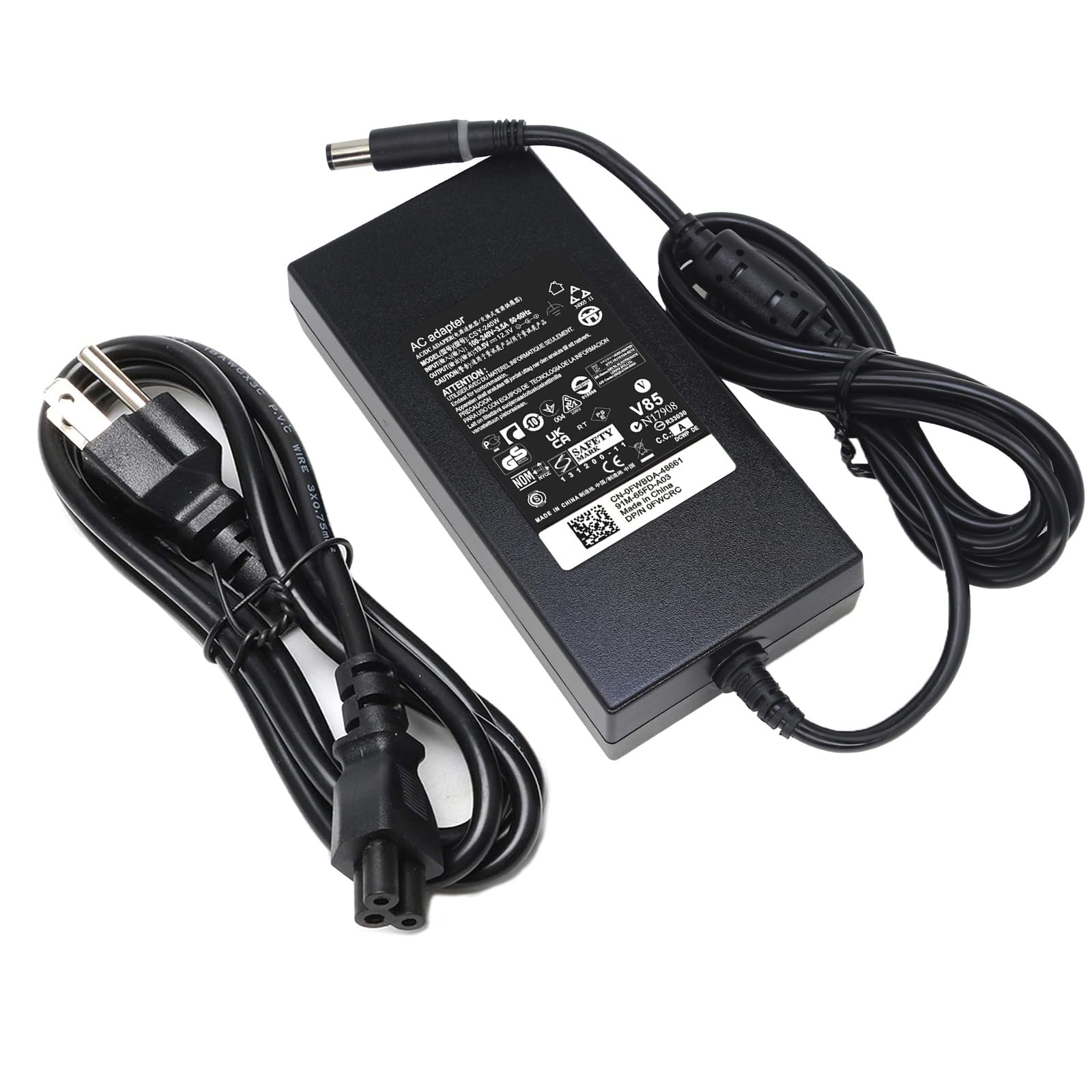 240W 19.5V 12.3A Laptop Charger Compatible with Dell Alienware M17 R1 R2 R3 R4 R5 M17X R2 R3 M18X Area-51m R2 G5 G7 Adapter Power