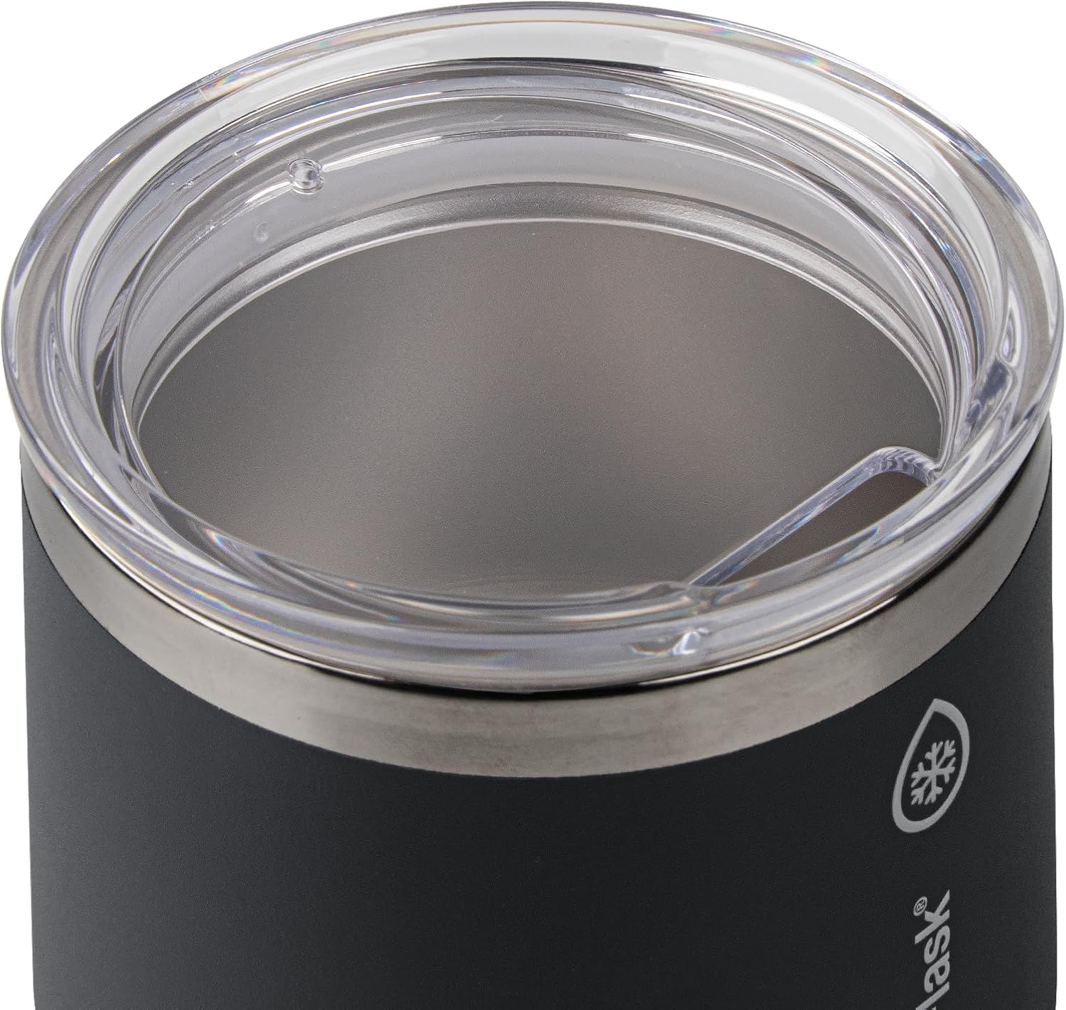ThermoFlask Drinkware Wine Tumbler - Double-Wall Tumbler for Cold & Hot Drinks - Lightweight & Simple Drink Cup with Lid - Modern & Durable Drinking Cup - 12 oz, Jet Black