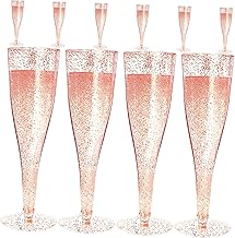 CIYODO 10 Pçs Copos De Champanhe De Plástico Taças De Plástico Taças De Plástico Taças De Champanhe Rosa Taças De Vinho Para Festa Taças De Champanhe Taças De Vinho Descartáveis Taças