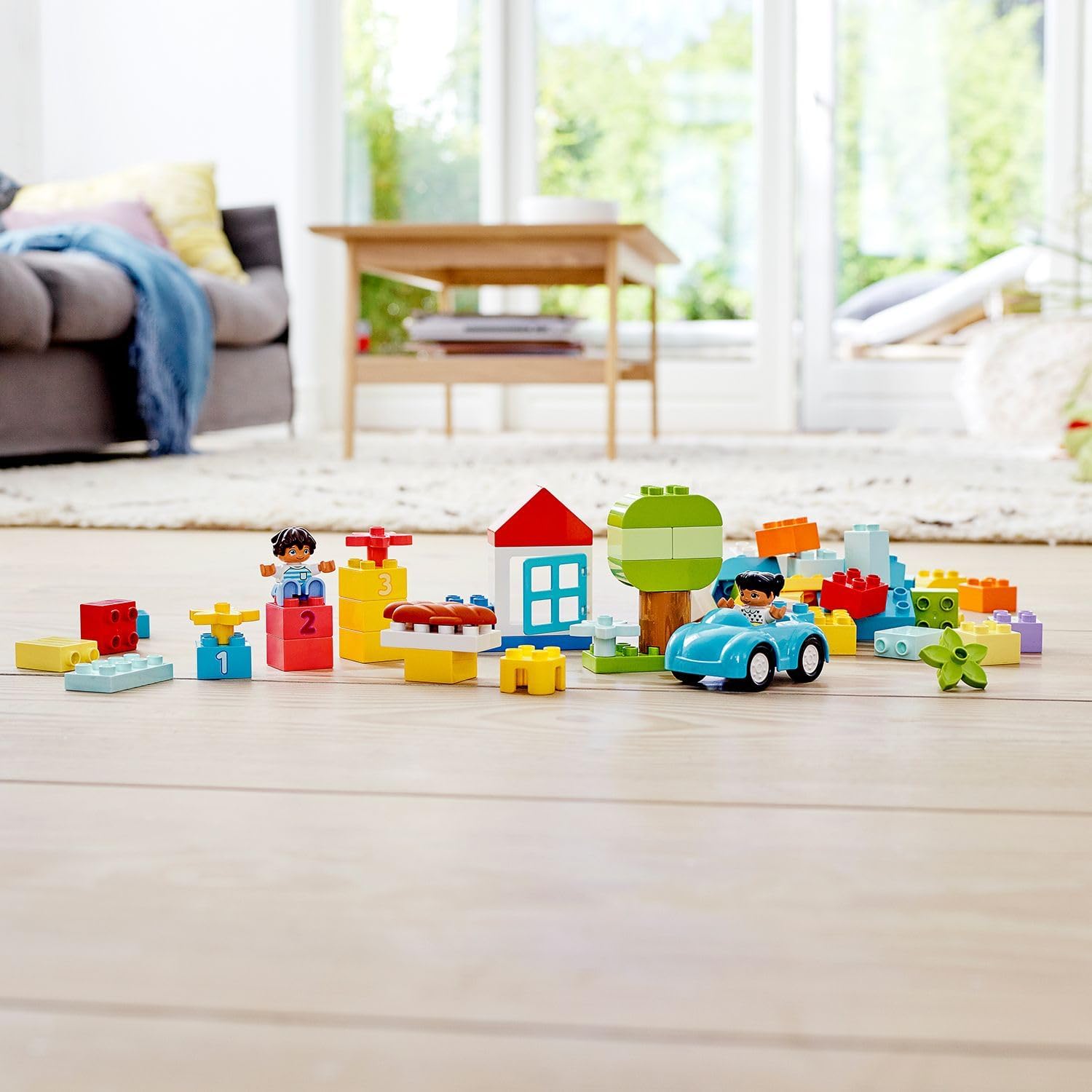 Lego Duplo Brick Box, Educational Game for Babies 18 Months, Building Kit with Car, Toy Figures and Flowers, Gift for Boys and Girls 1.5 Years Old and Up 10913