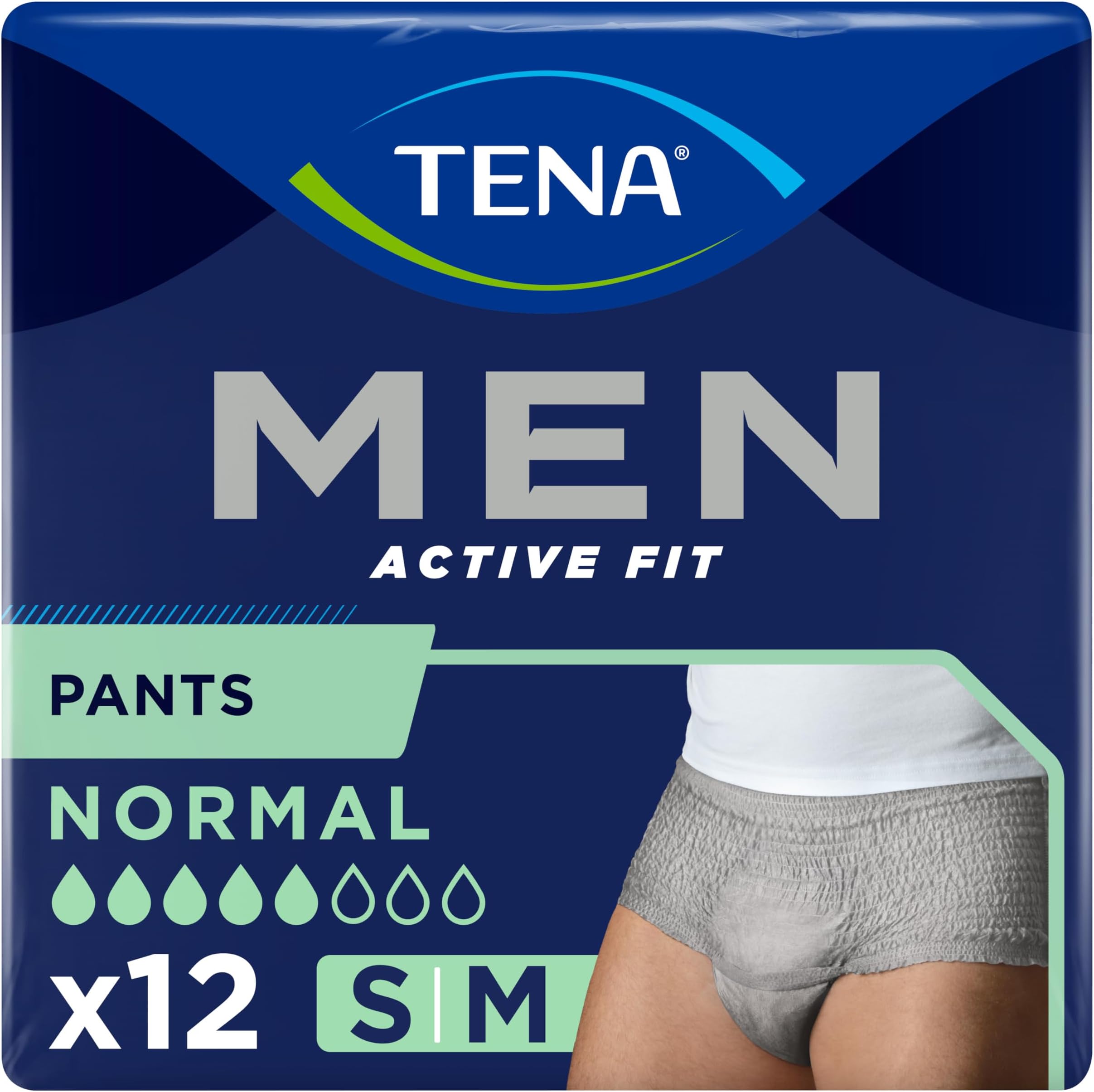 Tena Men Active Fit Normal (Small/Medium) Pants - 12 Pieces