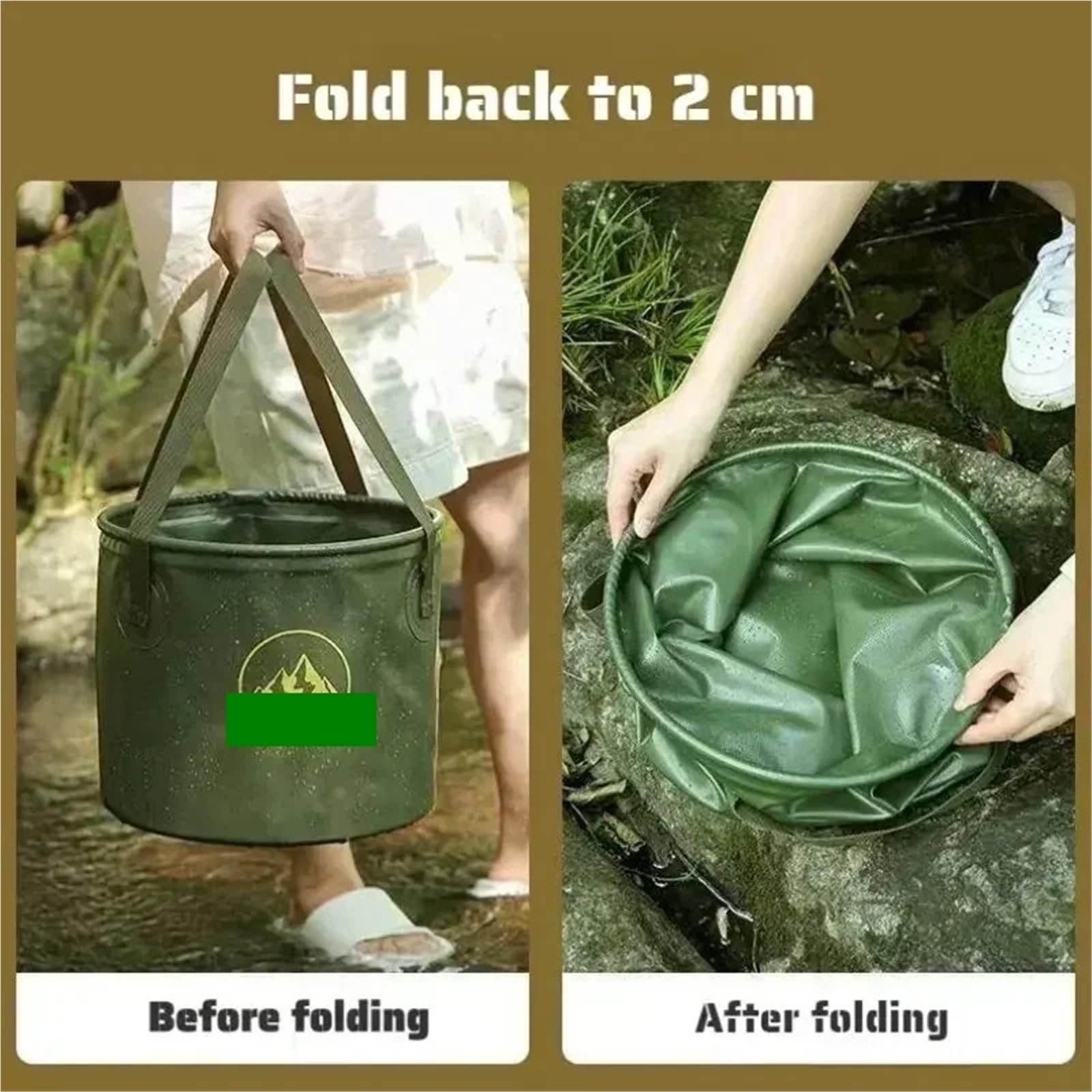 Camping-Klappeimer 5/10/20 l mit Deckel aus Silikon