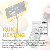 Vista 8 de Estación de soldador inalámbrico para batería Dewalt 20V Max, temperatura ajustable, suspensión automática y protección de bajo voltaje, conversión