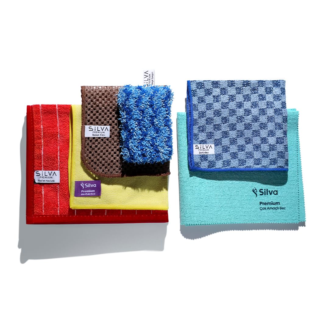 Silva - Paños de Microfibra - Paño de Cocina - Paño para Ventanas - Paño de Limpieza Multiusos Duradero - Alta Absorción y Tecnología de Microfibra (Paquete de 6)