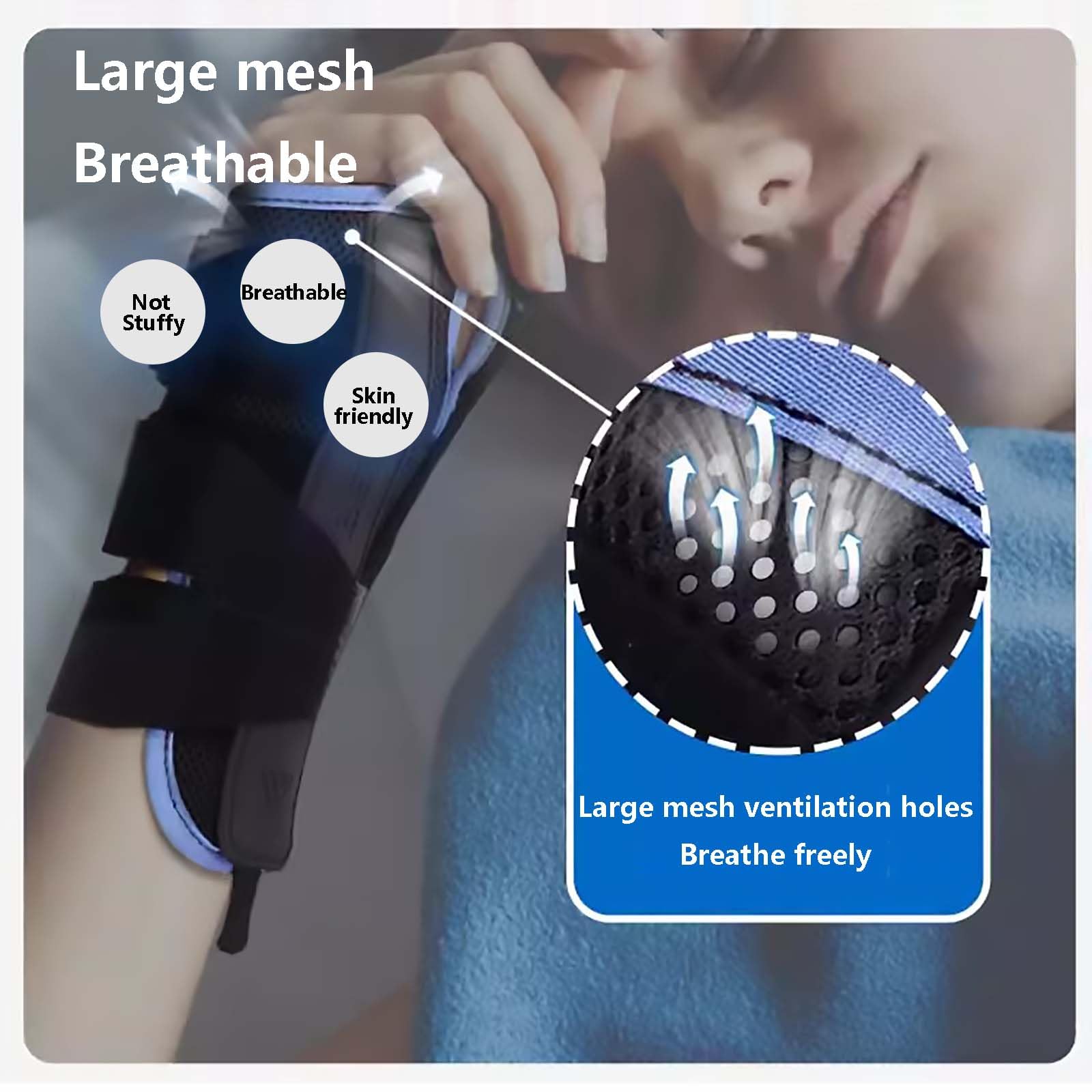 HAILM Ferula Pulgar con Férulas Metal, Muñequera Transpirable Túnel Carpiano, Adapta Hombres y Mujeres, Ayuda Aliviar Dolor Articular, Artritis, Tendinitis, Fracturas Muñeca/Esguince,Right Hand,S