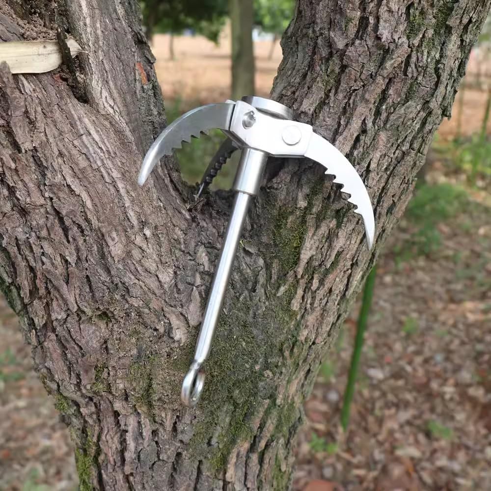 Edelstahl Kletterklaue,Greifhaken,Enterhaken Kletterhaken Wurfhaken 3 Klauen Edelstahl Klapphaken Outdoor Survival Edelstahl Kletterhaken Outdoor Camping Wandern Baumklettern