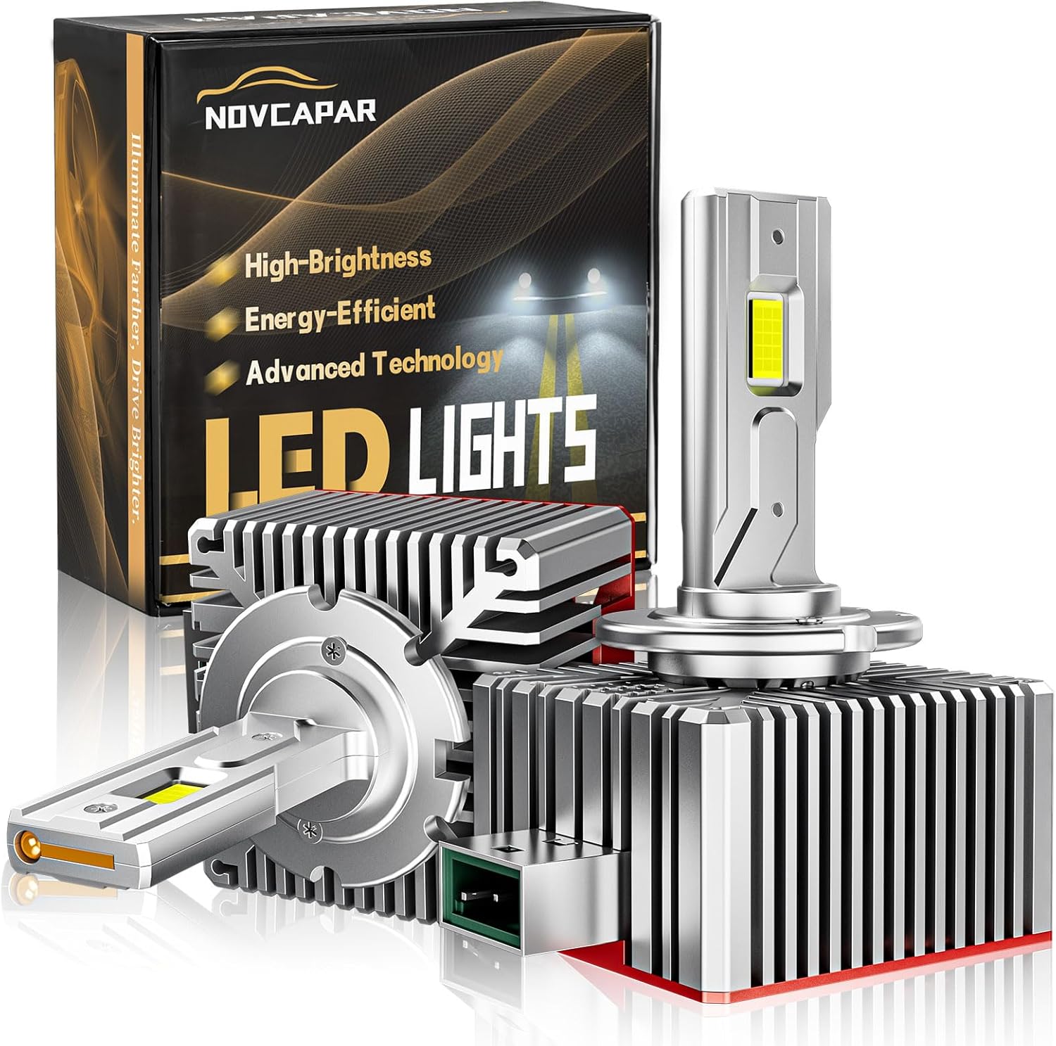 D1R D1S LED Bulb,120W High Power,24000LM +600% Brightness,6500K Cool White,High and Low Beam,Plug and Play,D1S LED Bulbs Canbus Error Free,Fog Light Bulbs