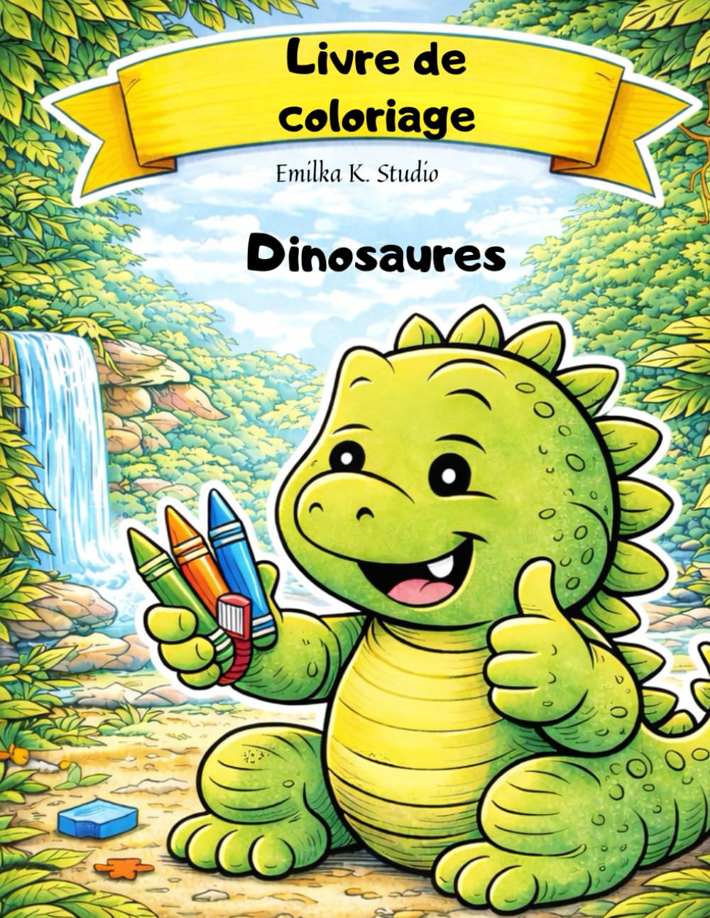 Livre de coloriage dinosaures pour enfants de 5 à 8 ans: Jolis dinos pour s’amuser, créer et se détendre
