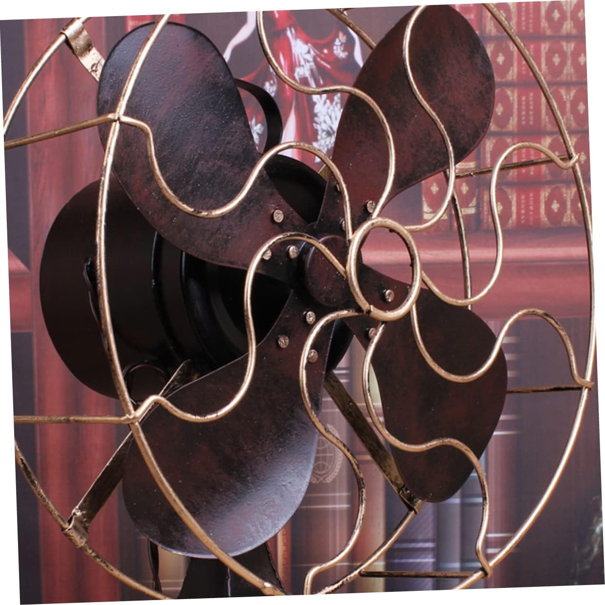 Ciieeo 1pc Vintage Iron Standing Fan Model Antique Tabletop Fan for Home Decor Bedroom Casual Decorative