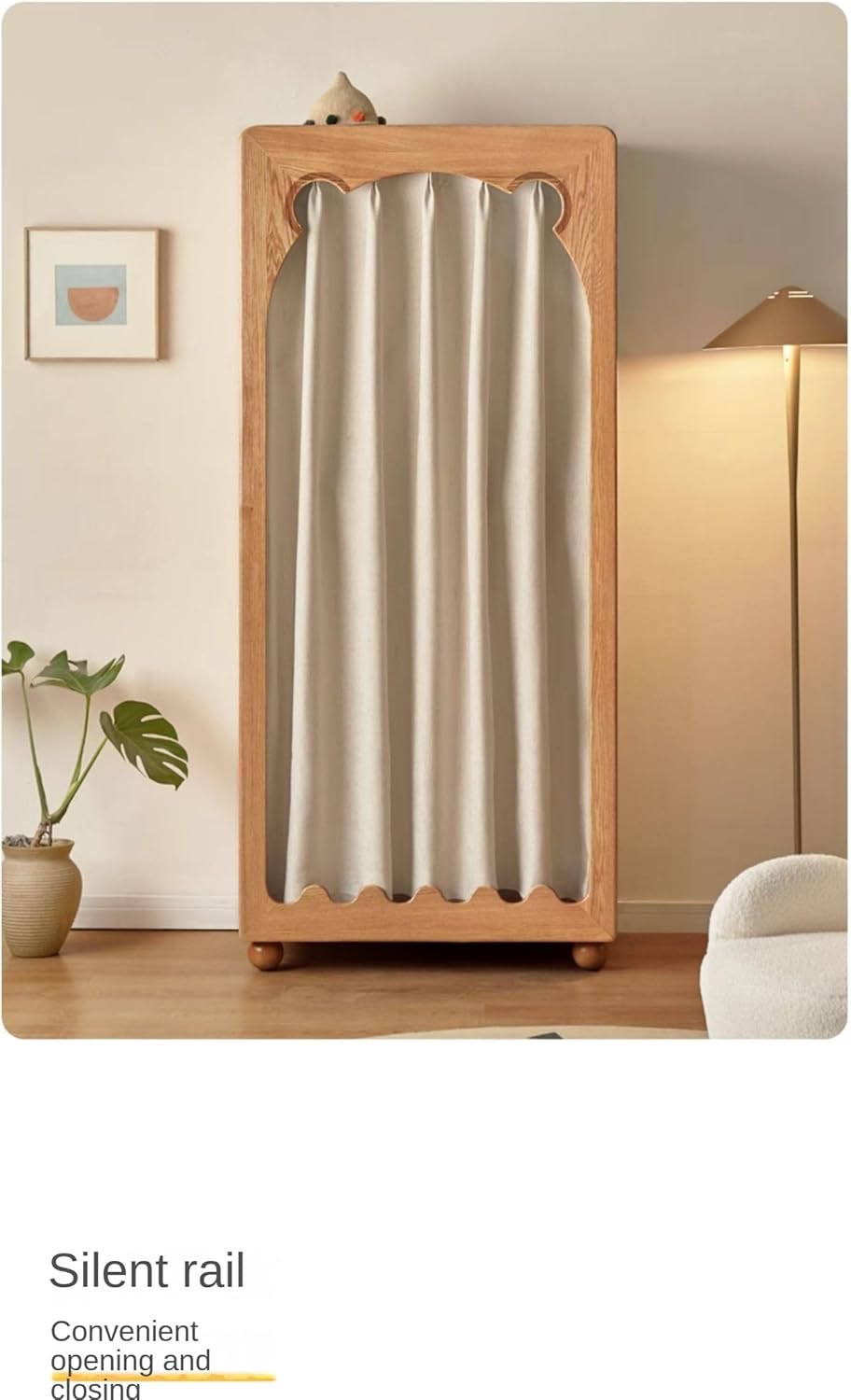 GVAwood Beech Solid Wood Kids Wardrobe. 31.5x19.7x70.9 inch /80x50x180 сm/Natural Wood Color/Wardrobe