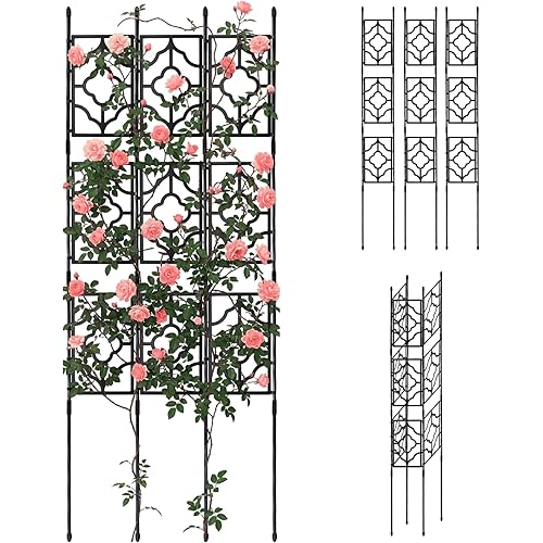 5.25FT Garden Trellis for Climbing Plants, Wall Lattice Climbing Frame for Climbing Plants Outdoor, Plant Support Fence, Privacy Screen Wall Trellis for Rose Clematis Flowers Vine
