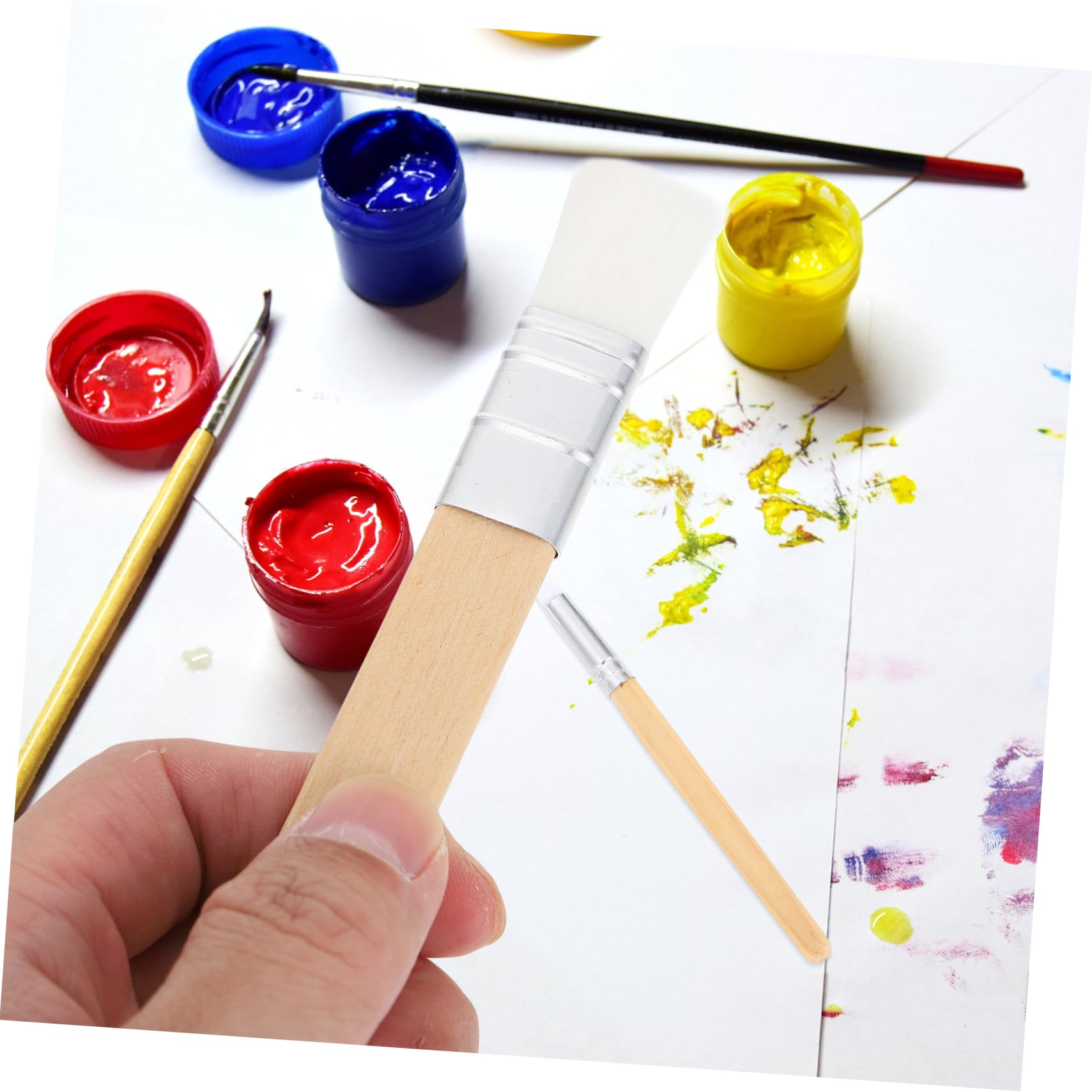 6piezas Pinceles Cortos de Lana Cruda para Pintura Acuarela Suministros de Pintura para Acuarela Herramienta de Dibujo para Artistas Principiantes