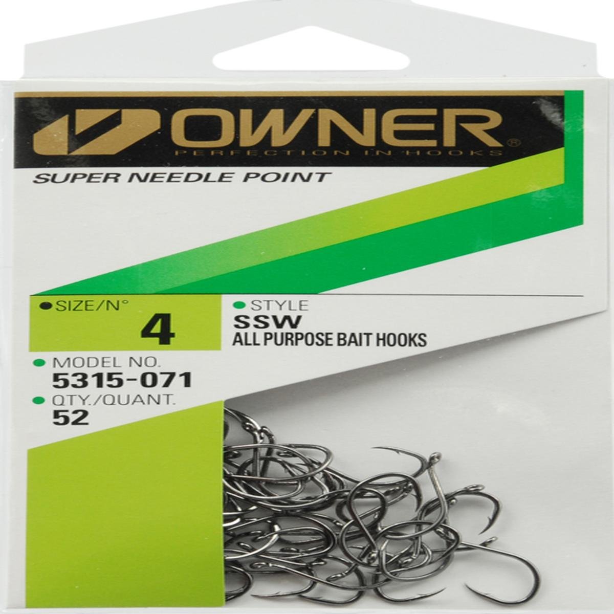 OwnerSSW Needle Point Hooks: Black #4 Pro Pk
