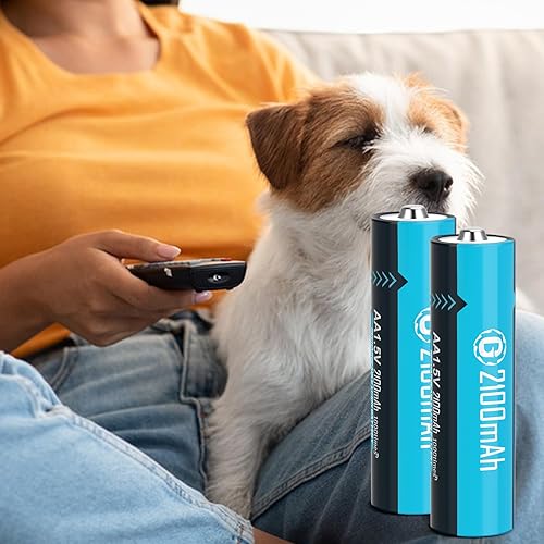 Miniatura 7 de Baterías recargables AA de litio con cable de carga USB-C, paquete de 4 baterías de iones de litio de 1.5 V 2100 mAh de tamaño doble A para cámara